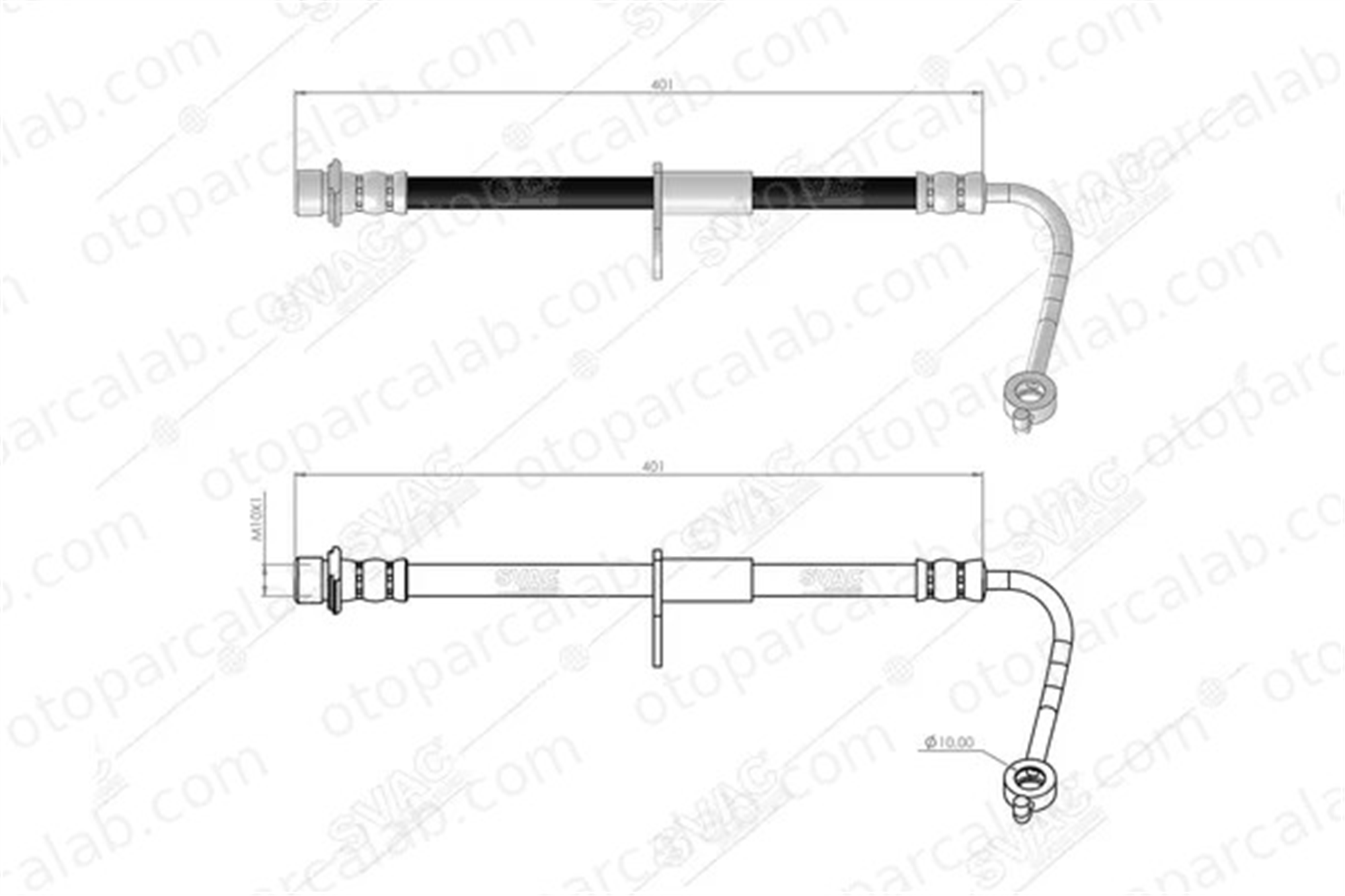 SVAC 76-0157 Fren Hortumu Ön Sağ TOYOTA HILUX VII Pick-up 90947T2005