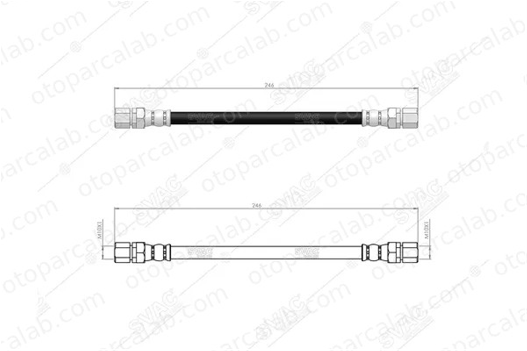 SVAC 80-0254 Fren Hortumu Arka Sağ veya Sol DAEWOO NUBIRA Wagon NUBIRA 96308124