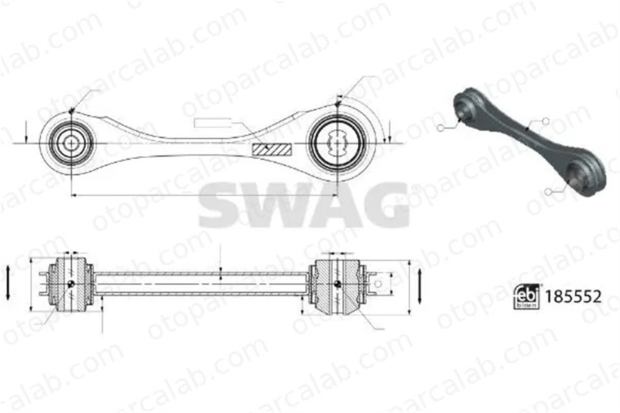 SWAG 33 10 9968 Denge Kolu Arka Sağ veya Sol BMW 3 3 Touring 33326878631 48770WAA01