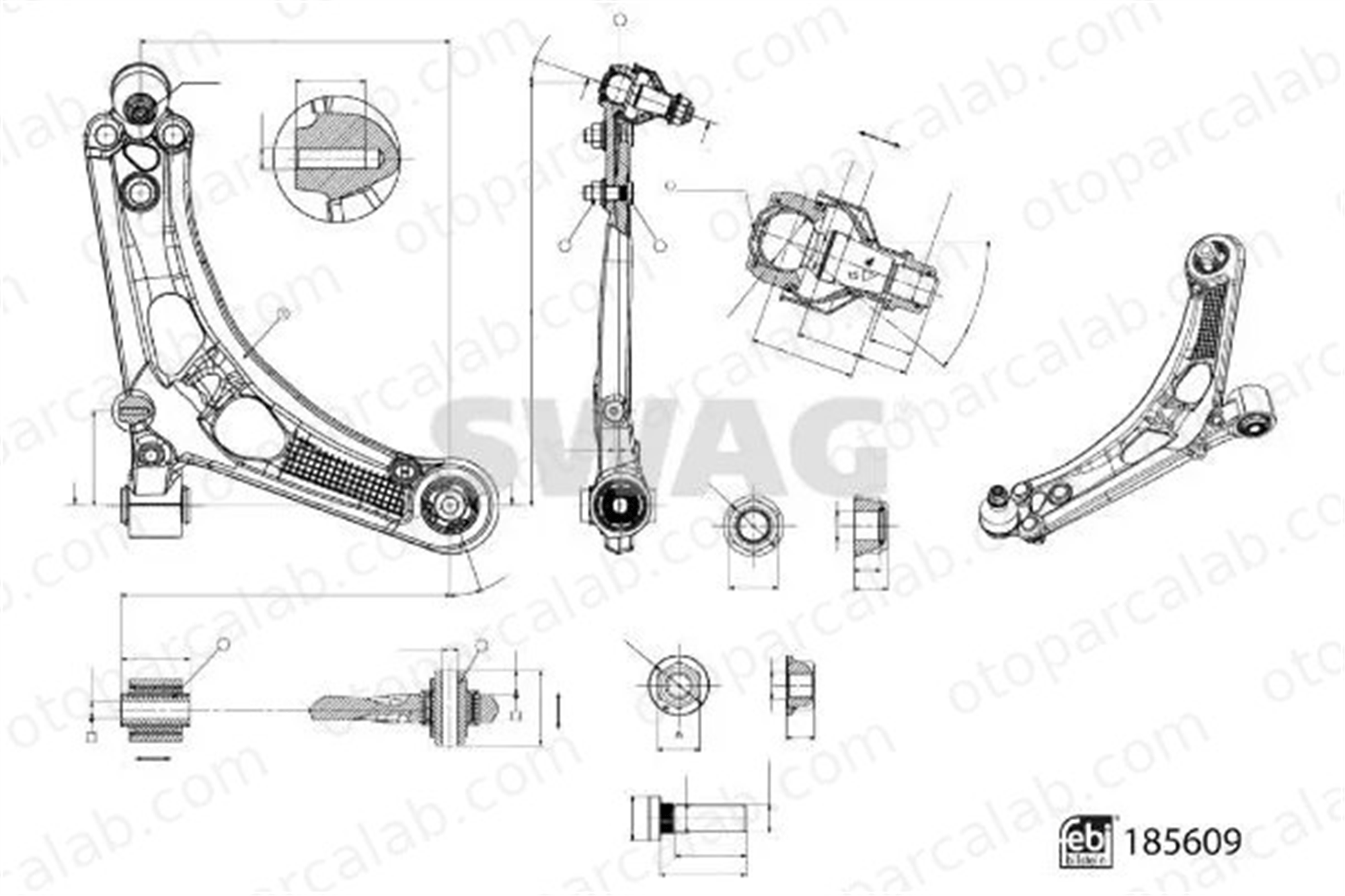 SWAG 33 11 0005 Salıncak Ön Alt Sağ PEUGEOT 508 II PARTNER Kasa/büyük limuzin 9815014380