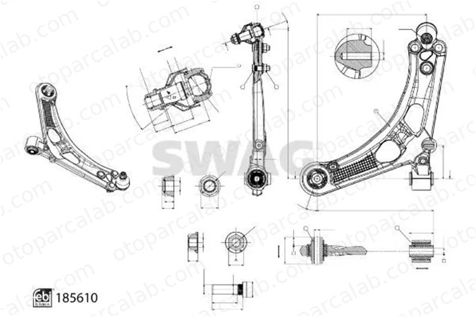 SWAG 33 11 0006 Salıncak Ön Alt Sol PEUGEOT 508 II PARTNER Kasa/büyük limuzin 9815014680
