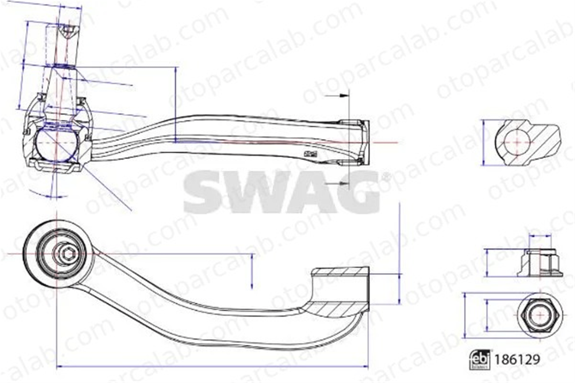 SWAG 33 11 0259 Rot Başı Sağ VW CRAFTER Panelvan/Van MAN TGE Panelvan/Van 33110259 65467100002