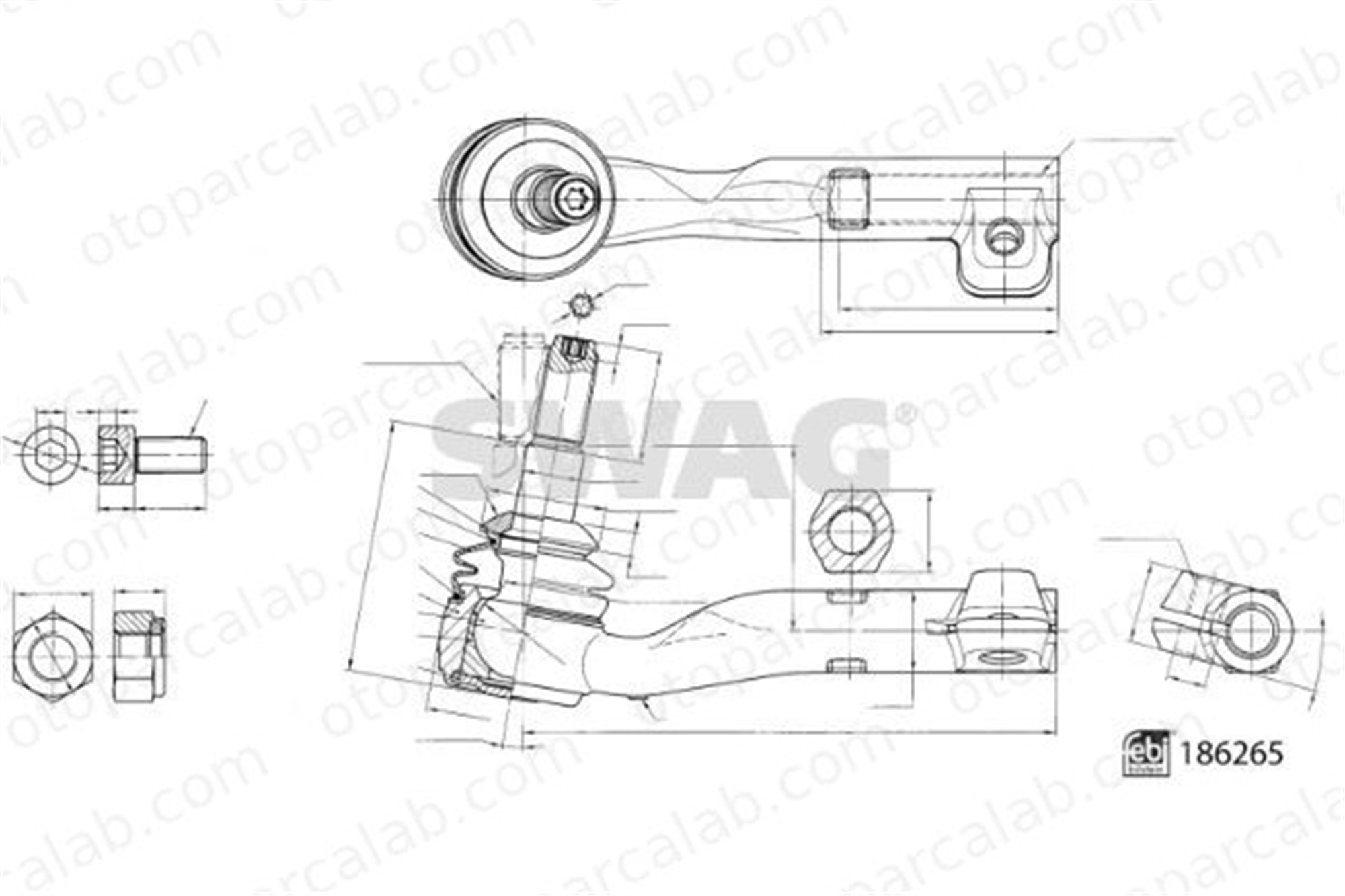 SWAG 33 11 0334 Rot Başı Sağ BMW 3 3 Touring 33110334 32106880698