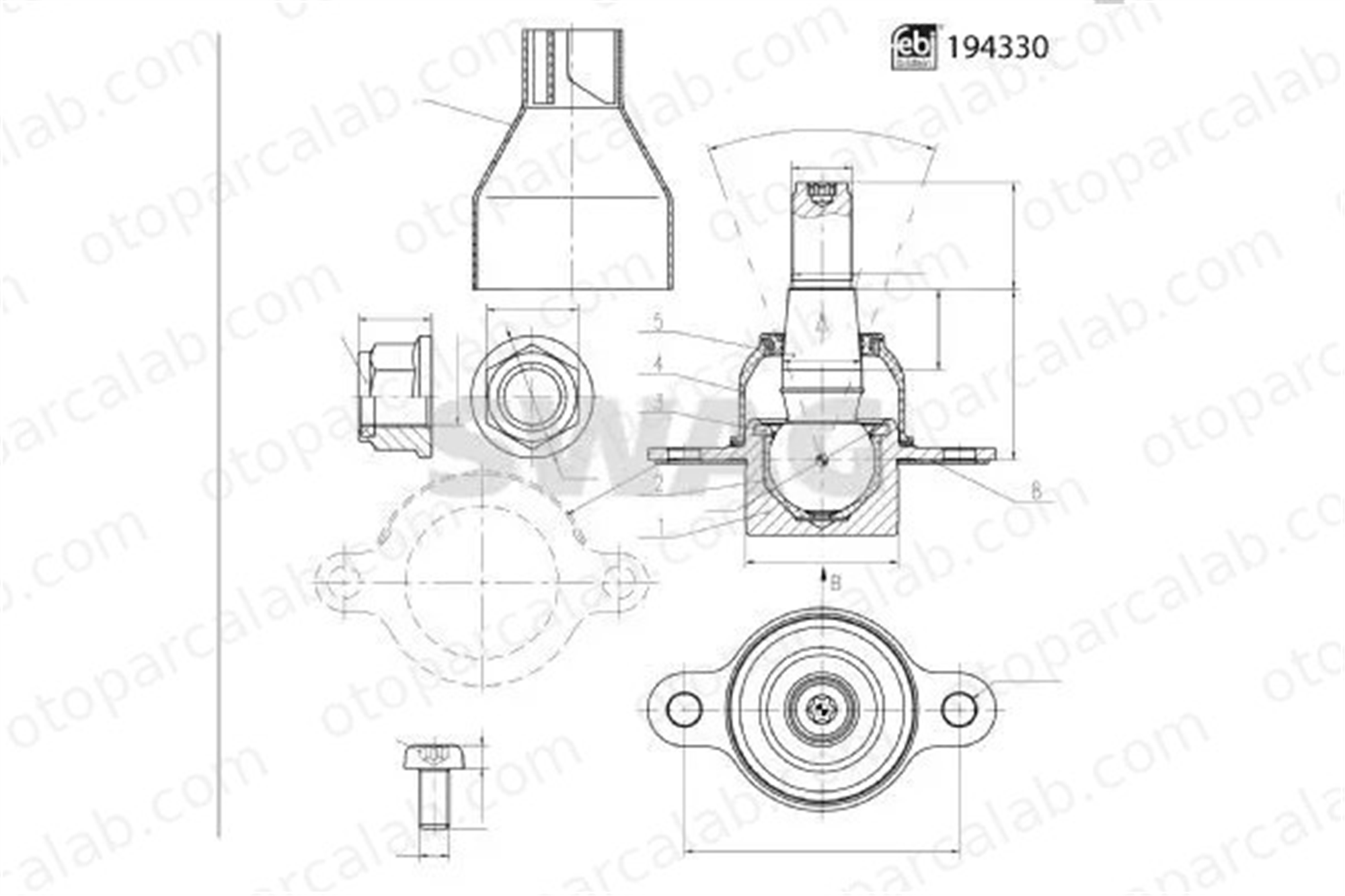 SWAG 33 11 1584 Rotil Alt Sağ veya Sol FORD TRANSIT V363 Platform şasi TRANSIT V363 Panelvan/Van 1817754 2192439
