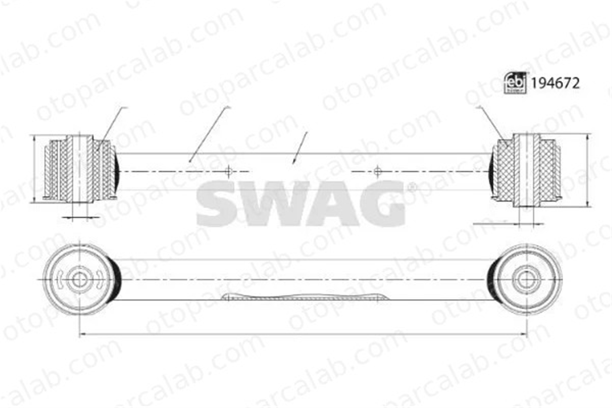 SWAG 33 11 1699 Salıncak Arka Alt Sağ veya Sol JEEP GRAND CHEROKEE III COMMANDER 52089630AA 52089630AB