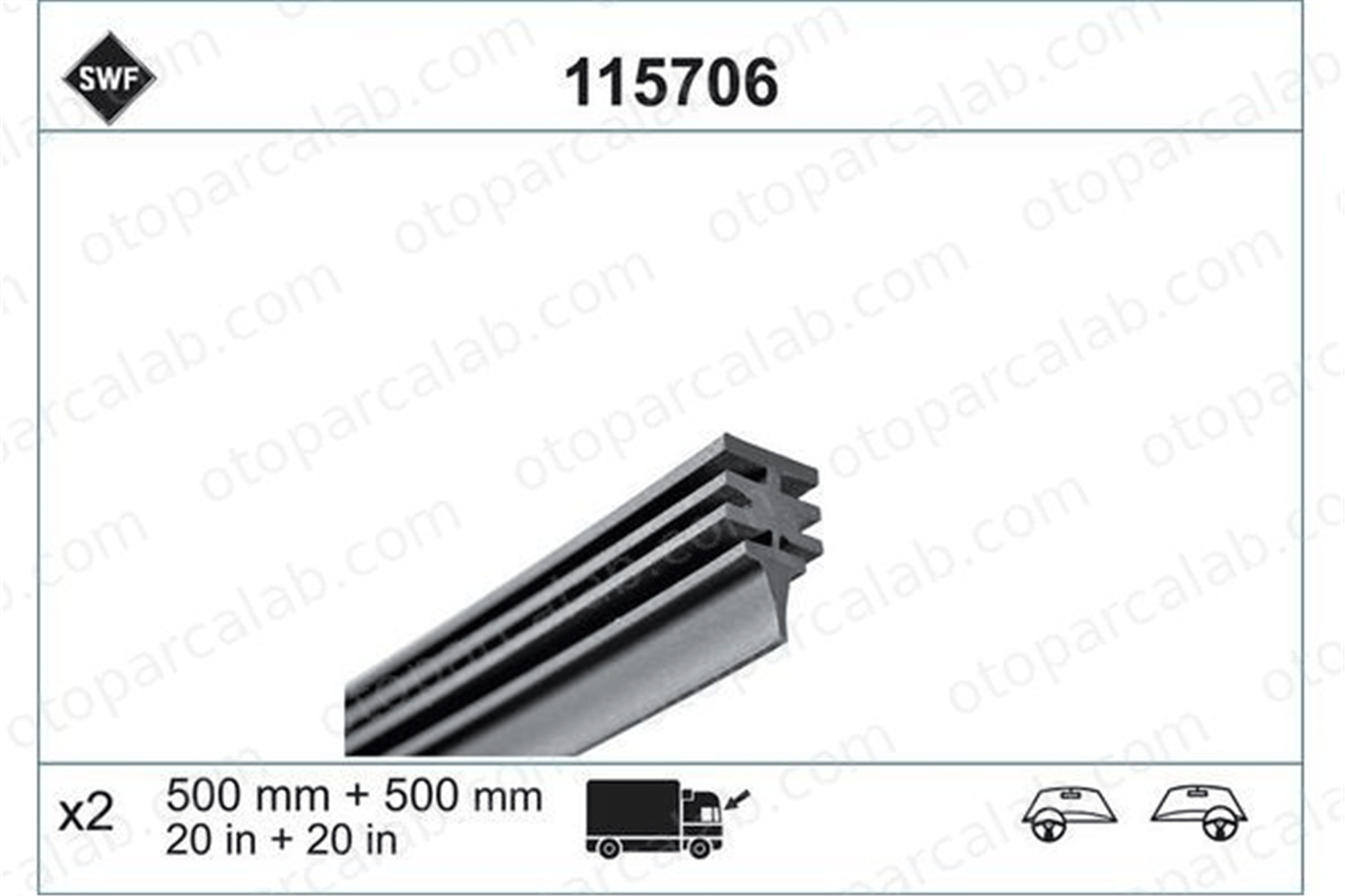 SWF 115706 Silecek Süpürgesi Ön 500/500 mm - 20/20 inç BMW 5 3 1372578 3413585