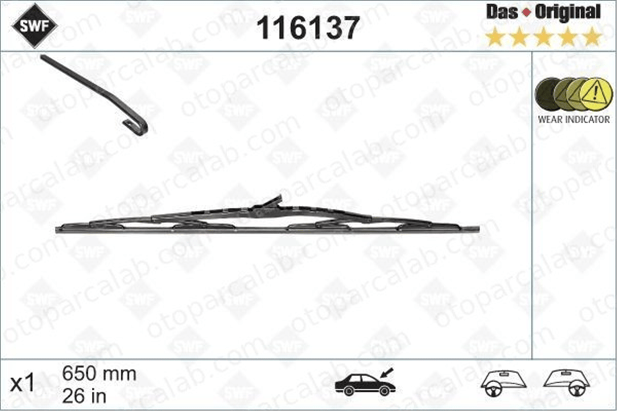 SWF 116137 Silecek Süpürgesi Ön 650 mm - 26 inç HYUNDAI i30 i30 Station wagon 6423K7 6426CK