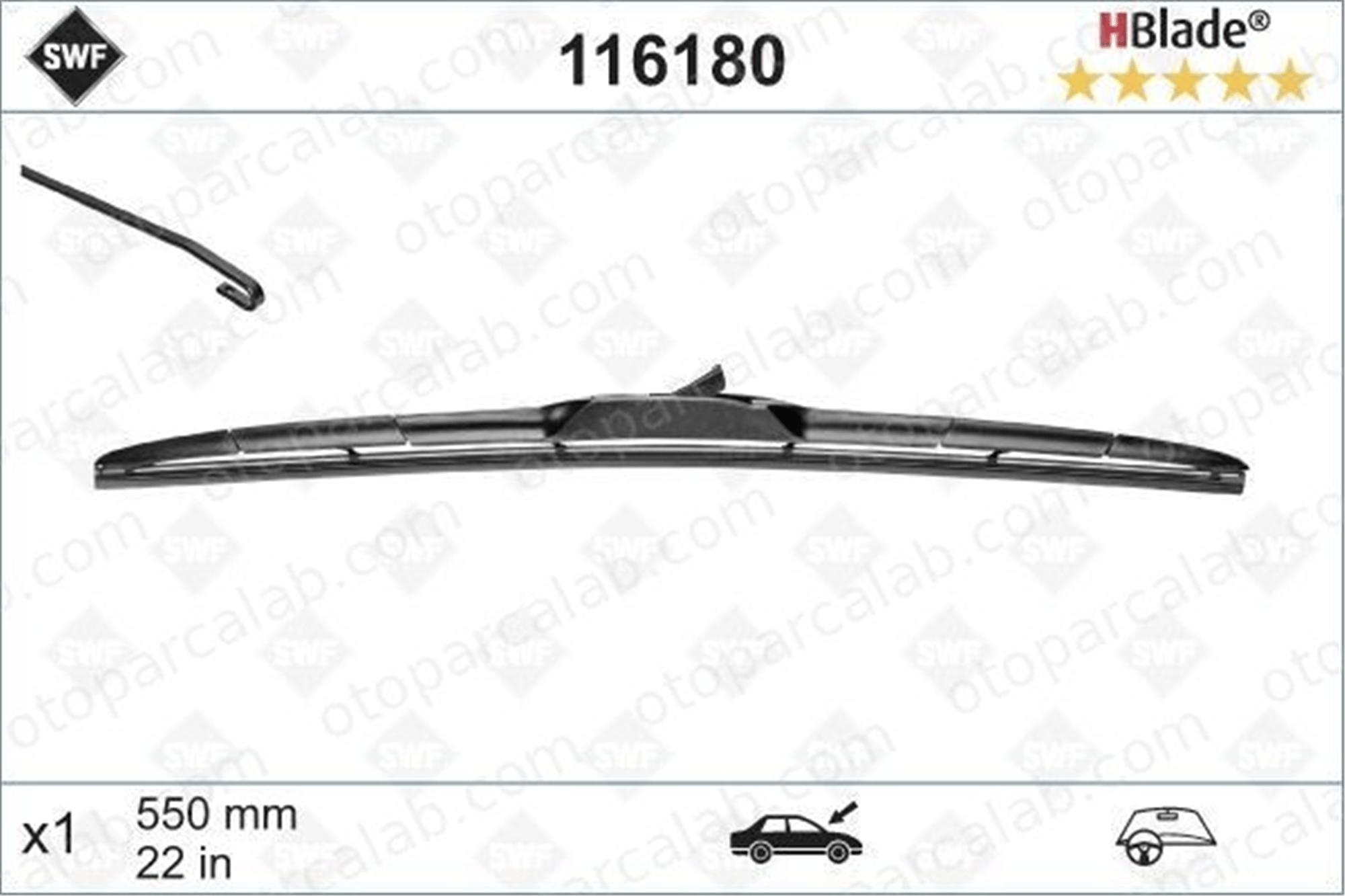SWF 116180 Silecek Süpürgesi Ön Hybrid Tip 550 mm - 22 inç MAZDA CX-3 JEEP GRAND CHEROKEE IV A4708240100 8521248150