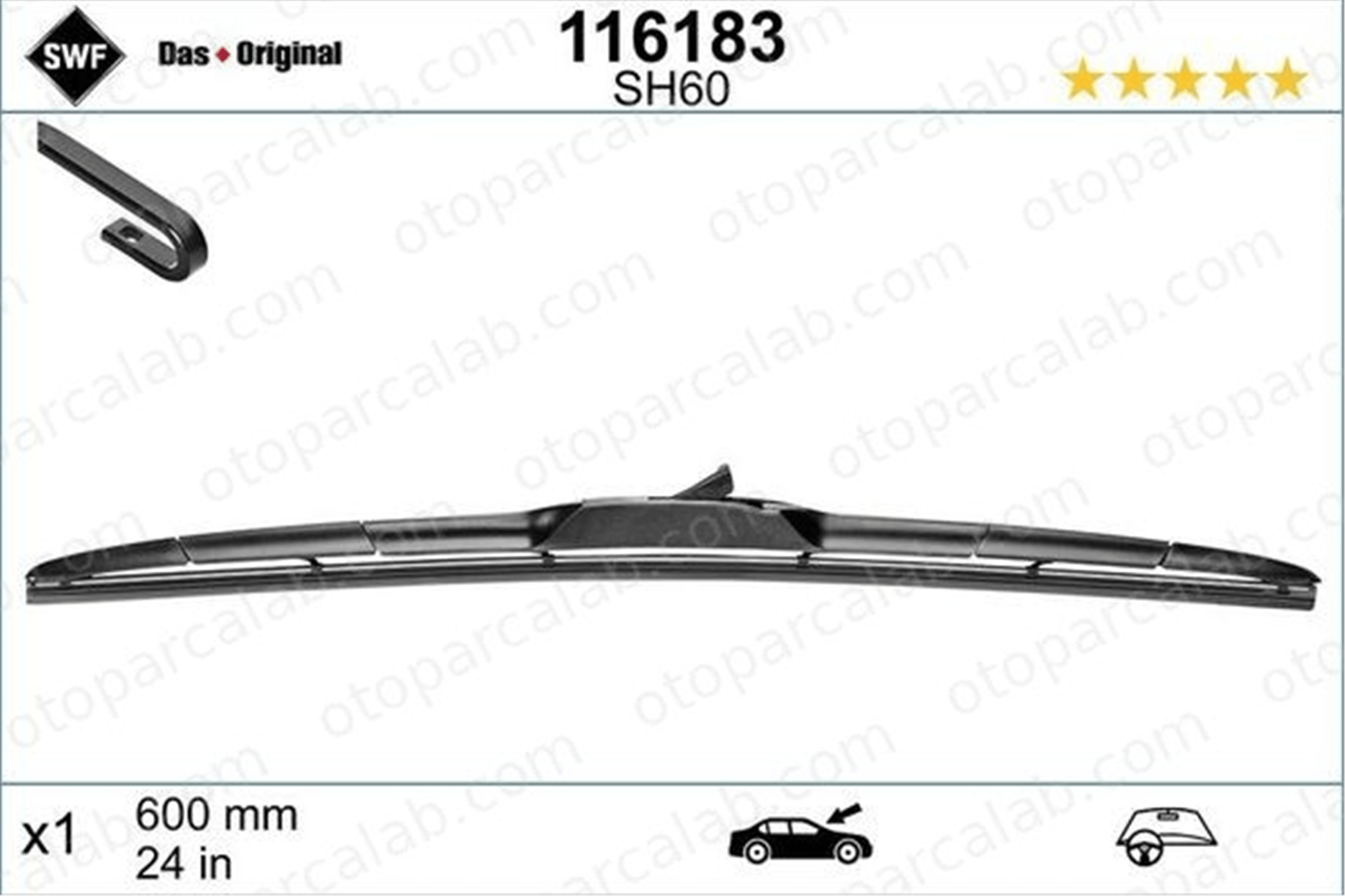 SWF 116183 Silecek Süpürgesi Ön 600 mm - 24 inç OPEL INSIGNIA A INSIGNIA A Sports Tourer 98350C8100 95161605