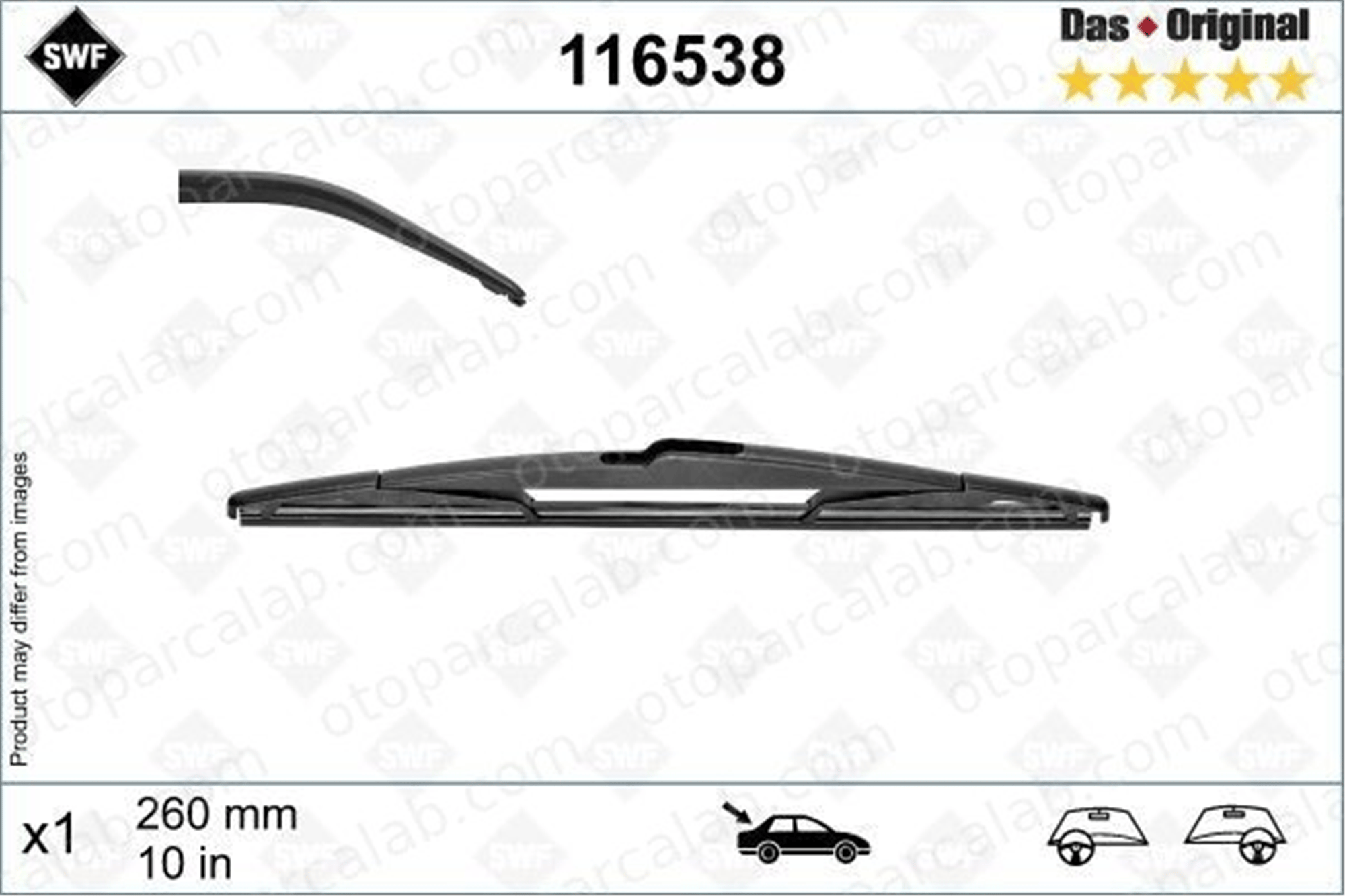 SWF 116538 Silecek Süpürgesi Arka 260 mm - 10 inç RENAULT CAPTUR II A2468201045 287903260R