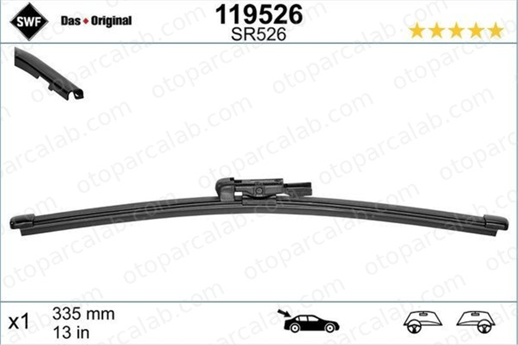 SWF 119526 Silecek Süpürgesi Arka MERCEDES-BENZ GLC CLS Shooting Brake 61622990035 2990035