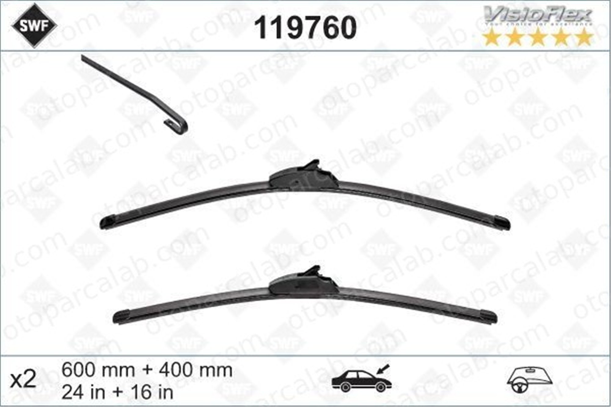 SWF 119760 Silecek Süpürgesi Ön RENAULT SCÉNIC I MPV MITSUBISHI LANCER VIII Sportback 288907741R 98350C8100
