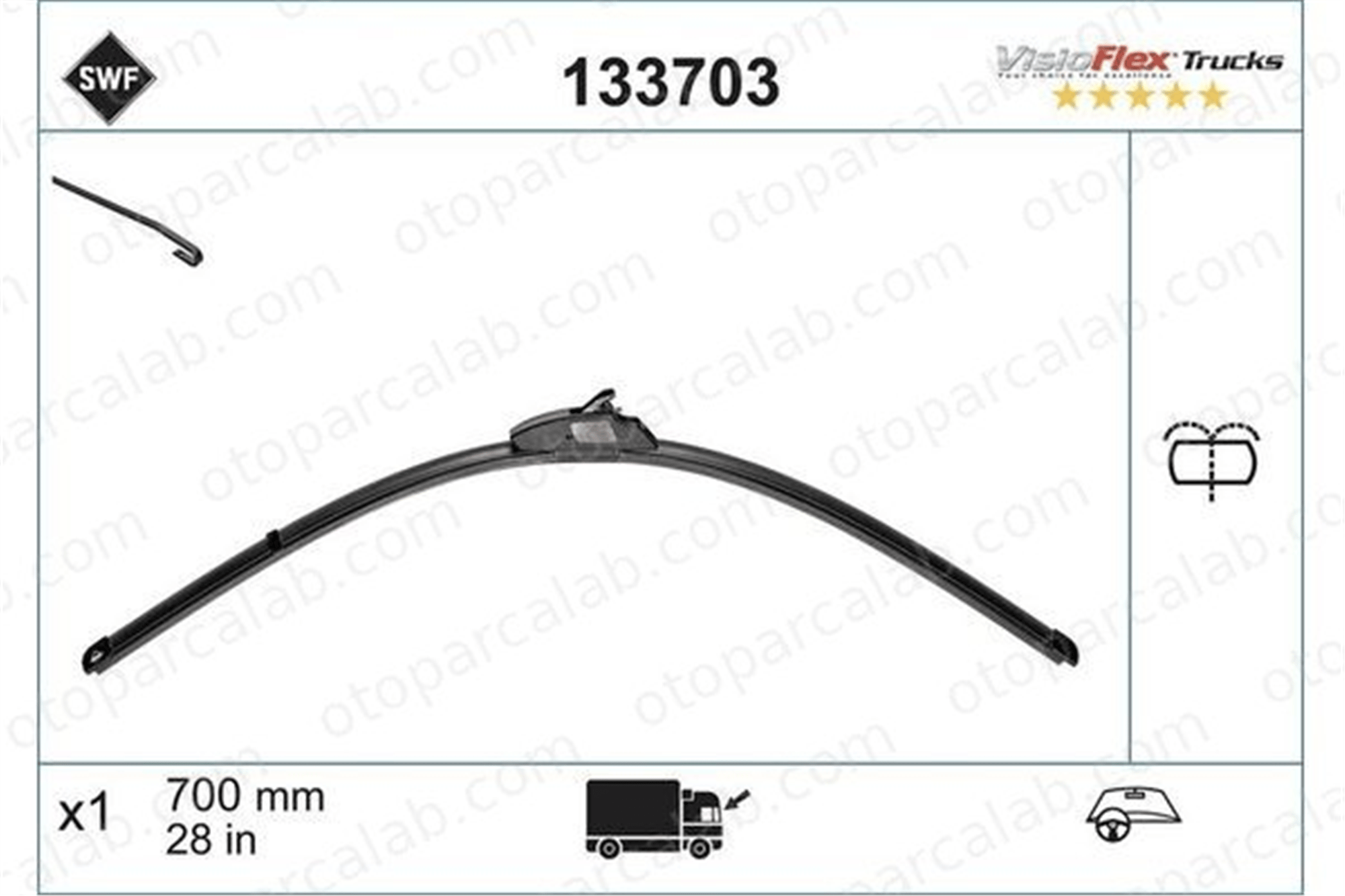 SWF 133703 Silecek Süpürgesi Ön Universal Tip 700 mm - 28 inç SCANIA P II G II