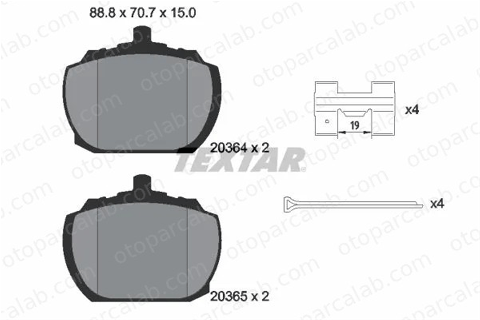 TEXTAR 2036404 Fren Disk Balata Ön FORD TRANSIT Minibüs/Otobüs TRANSIT Panelvan/Van 2036404 91109274