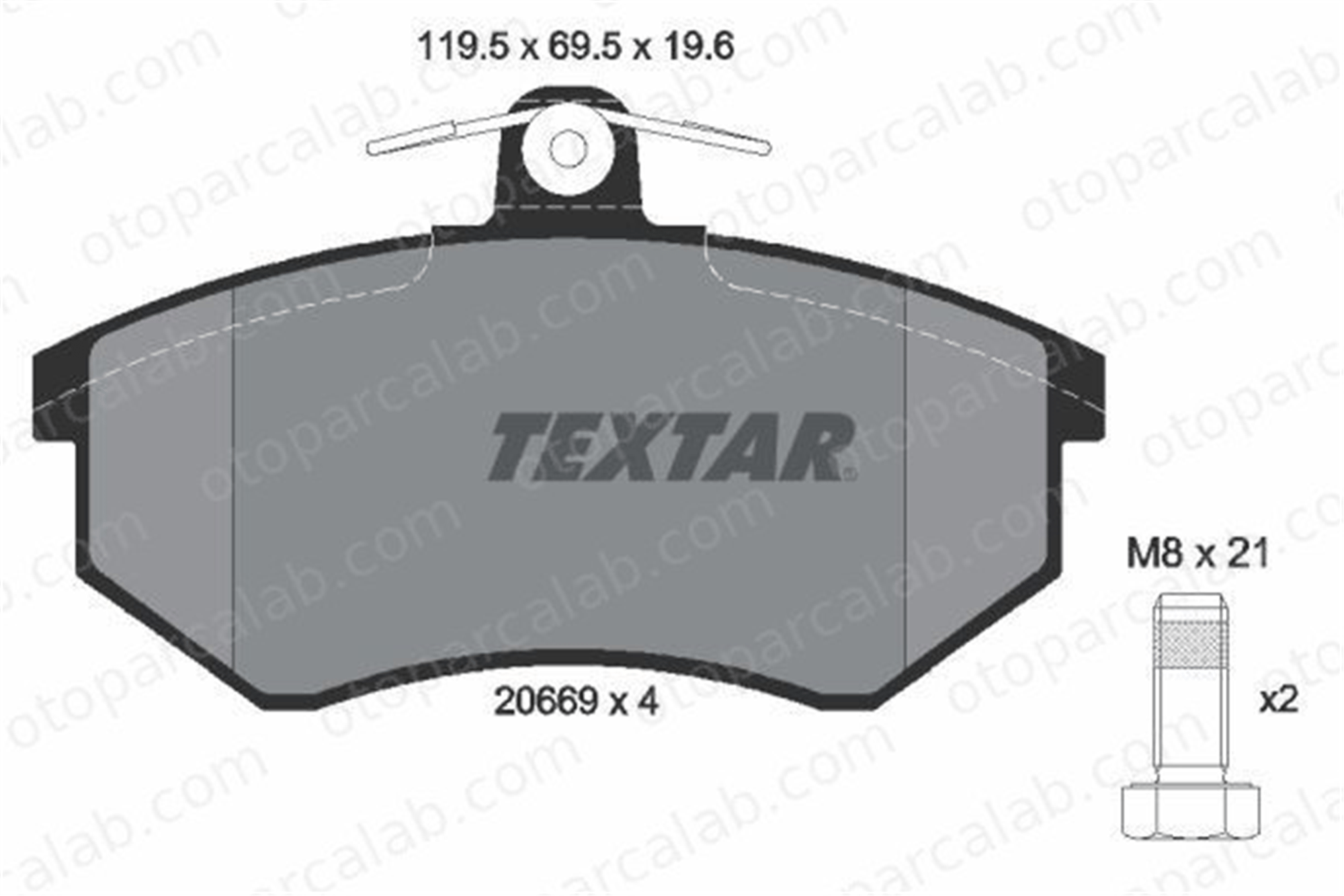 TEXTAR 2066921 Fren Disk Balata Ön AUDI 80 B3 Sedan 80 B4 Sedan 357698151 431698151D