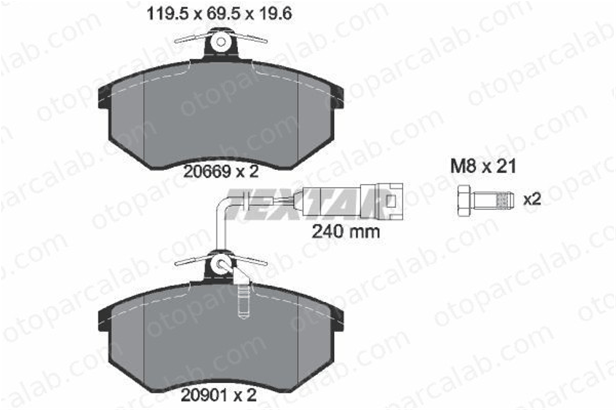 TEXTAR 2066922 Fren Disk Balata Ön AUDI 100 C3 Sedan 100 C3 Avant 2066922 437698151