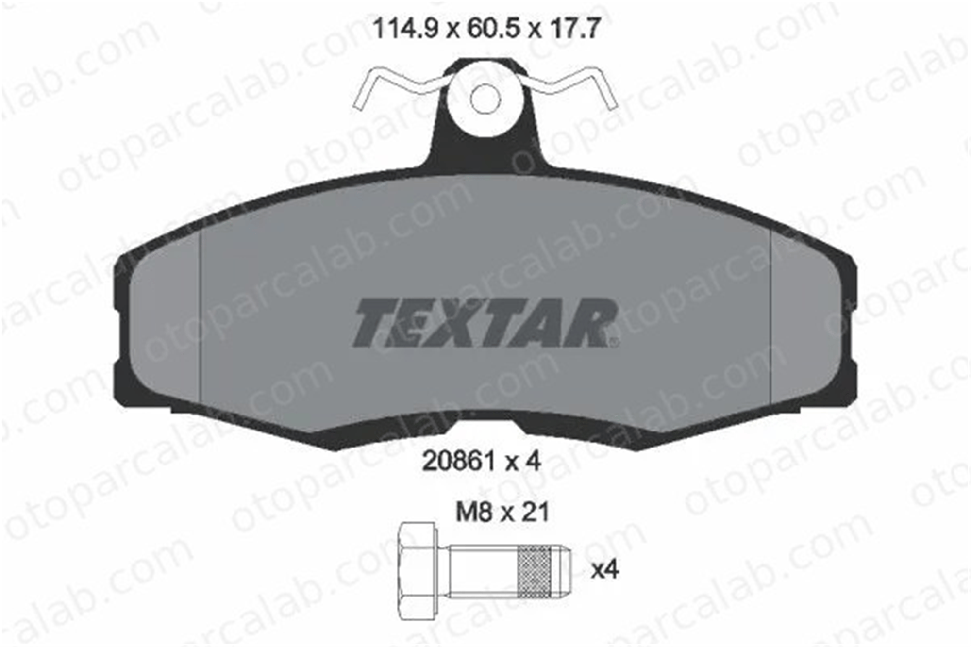TEXTAR 2086105 Fren Disk Balata Ön FORD SIERRA I Hatchback SIERRA Turnier 2086105 115430280