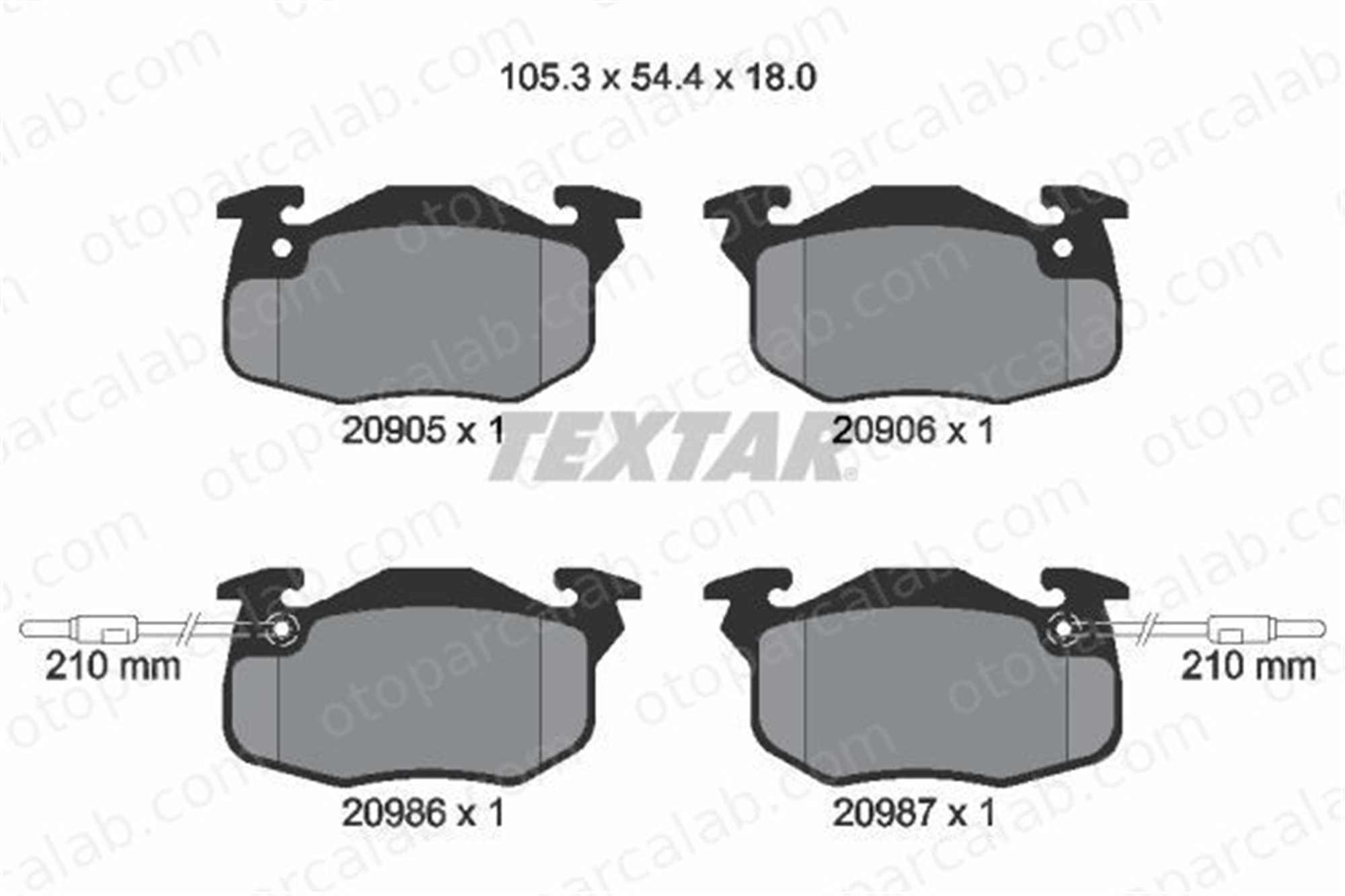 TEXTAR 2090506 Fren Disk Balata Ön PEUGEOT 205 II 405 I 2090506 1617247780