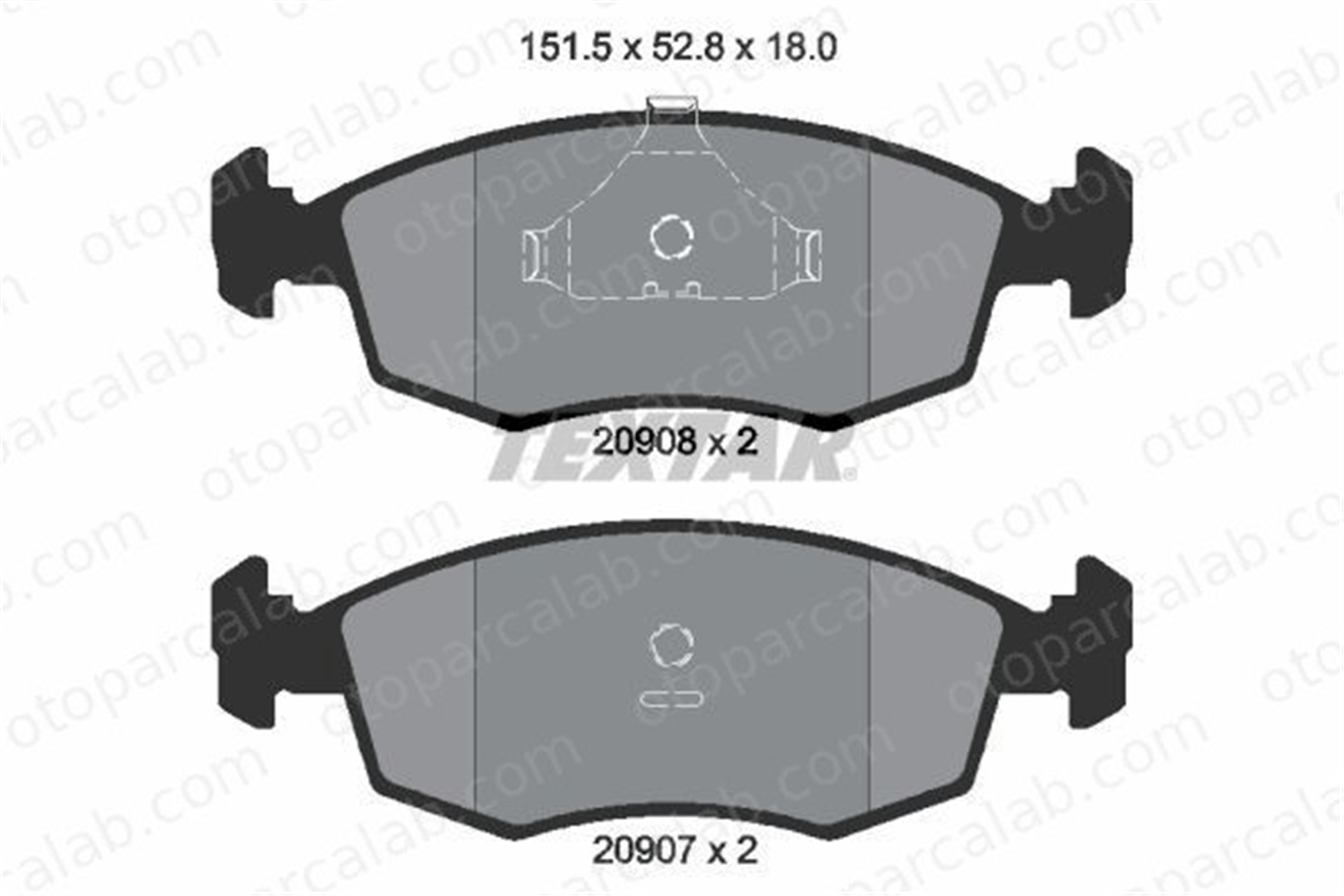 TEXTAR 2090802 Fren Disk Balata Ön FORD SIERRA II Turnier SIERRA II 2090802 1629697