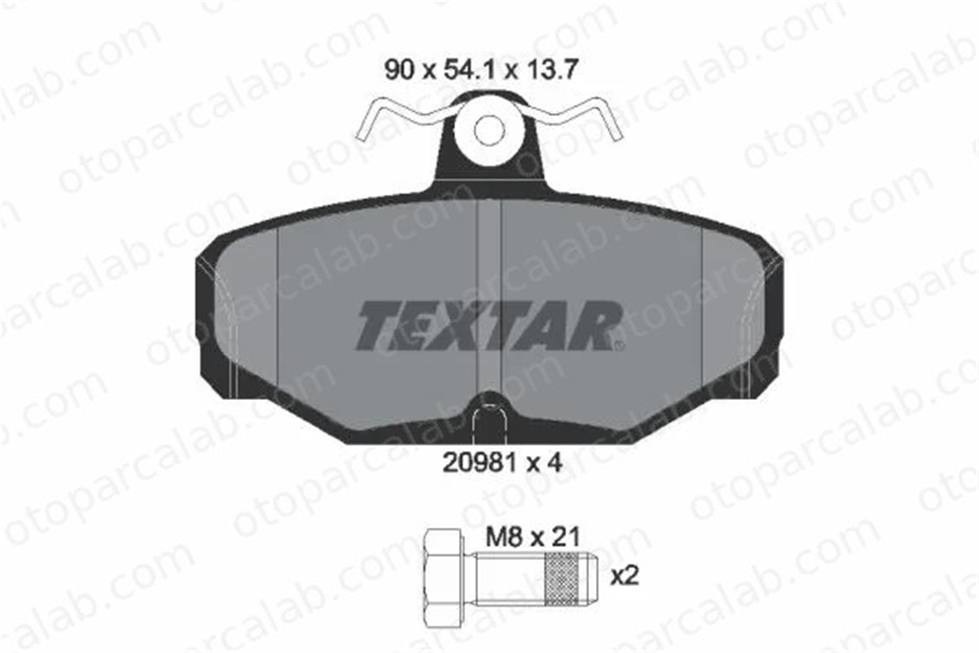 TEXTAR 2098101 Fren Disk Balata Ön FORD SIERRA II Turnier SIERRA II 2098101 1111281