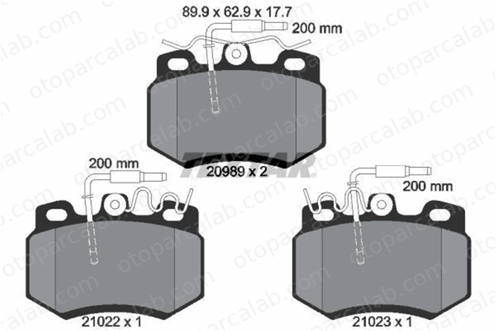 TEXTAR 2098901 Fren Disk Balata Ön PEUGEOT 205 II 309 I 2098901 425037