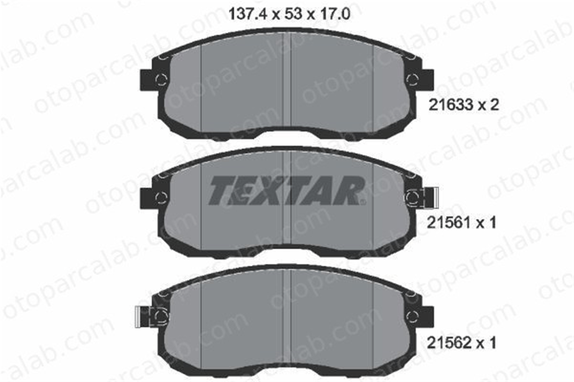 TEXTAR 2156101 Fren Disk Balata Ön NISSAN 200SX CEFIRO II Sedan 4106040U90 410600V090