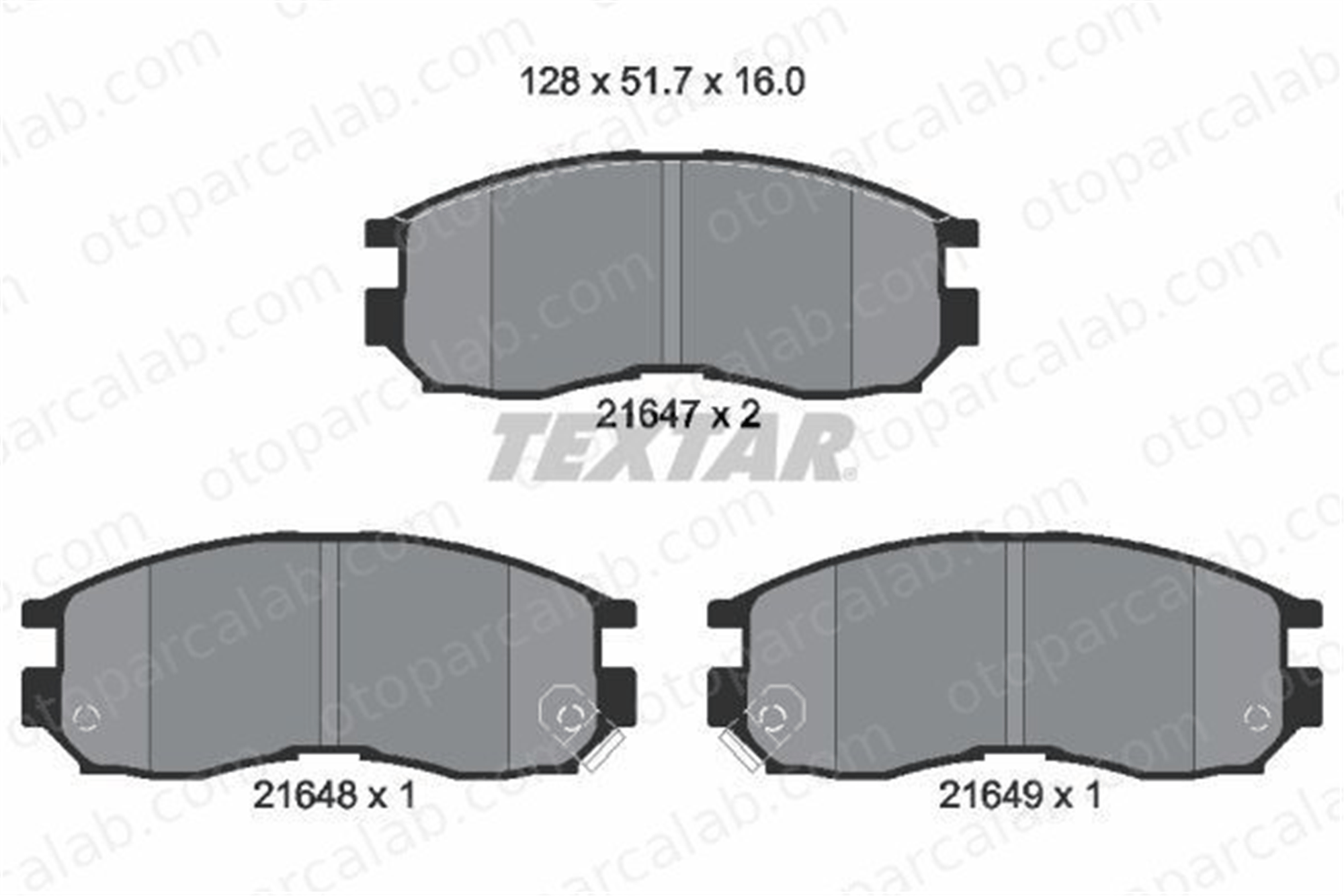 TEXTAR 2164701 Fren Disk Balata Ön MITSUBISHI GALANT VI Sedan GALANT VI 2164701 MR205143