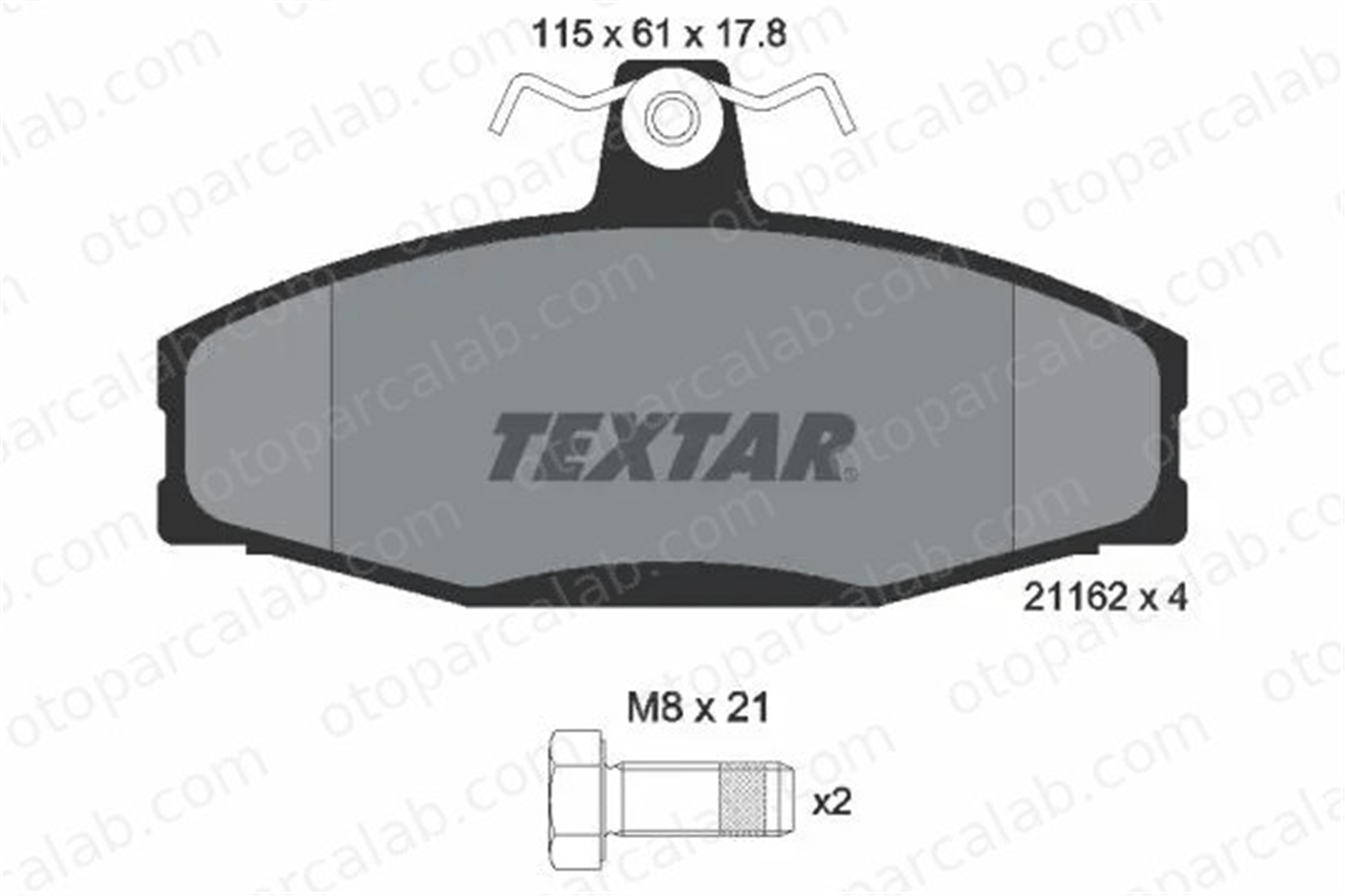 TEXTAR 2166201 Fren Disk Balata Ön SKODA FAVORIT FAVORIT Forman 2166201 115430261