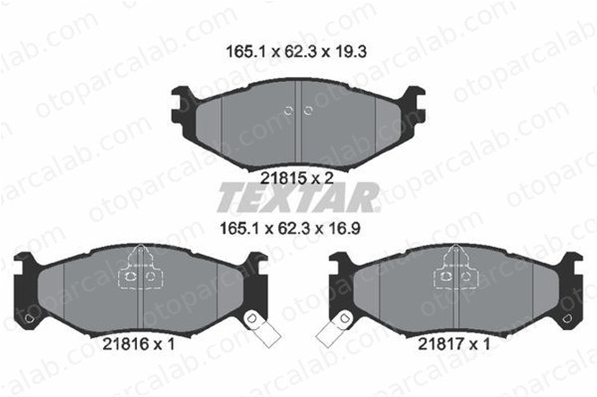 TEXTAR 2181501 Fren Disk Balata Ön CHRYSLER VOYAGER II LE BARON Cabrio 2181501 44237115