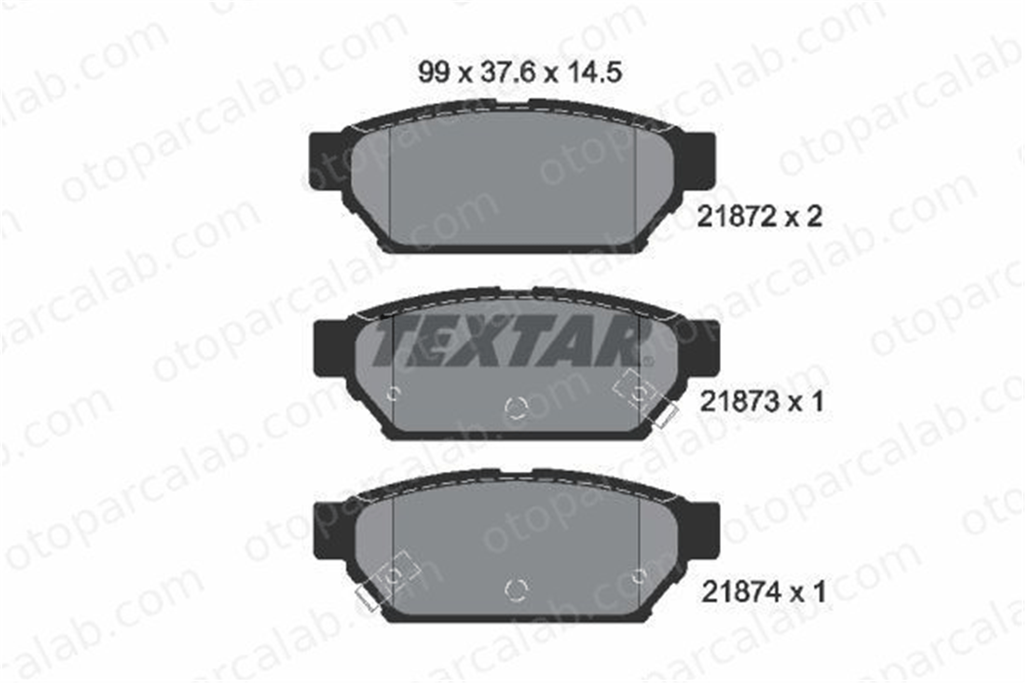 TEXTAR 2187202 Fren Disk Balata Ön MITSUBISHI CARISMA Sedan CARISMA 2187202 MB928314