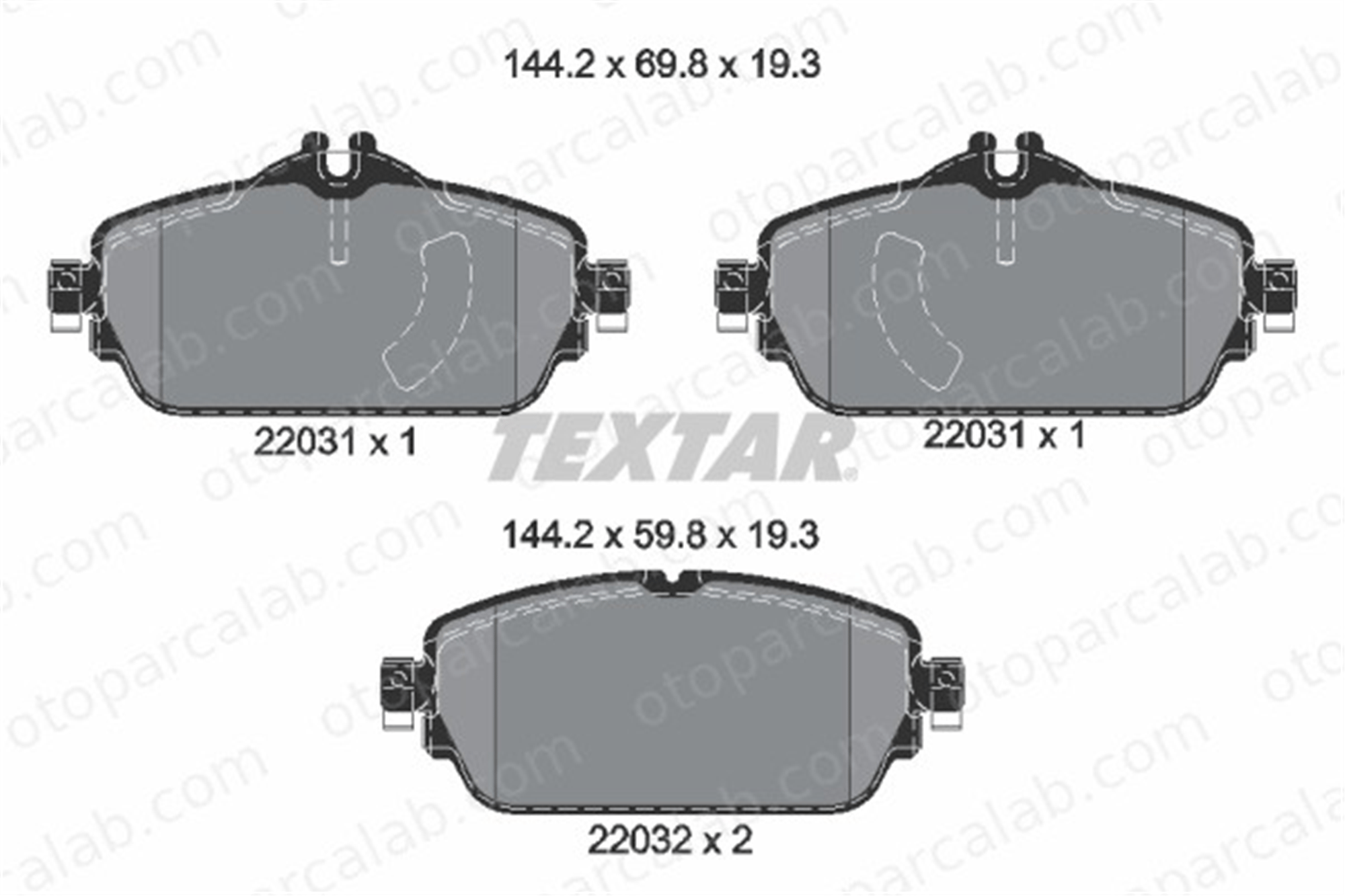 TEXTAR 2203101 Fren Disk Balata Ön MERCEDES-BENZ C-SERISI C-SERISI T-Model A0004209703 4204500