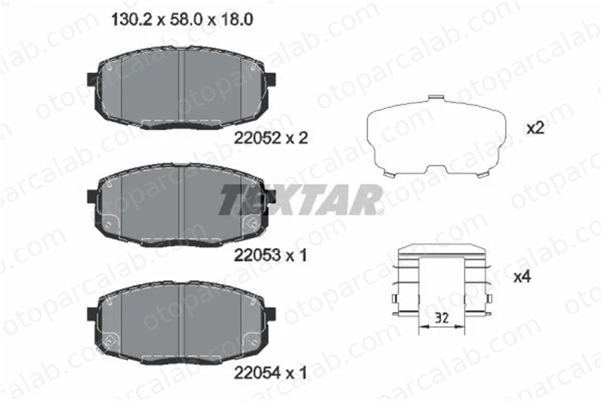 TEXTAR 2205201 Fren Disk Balata Ön KIA CERATO II Sedan HYUNDAI i30 2205201 581012LA00
