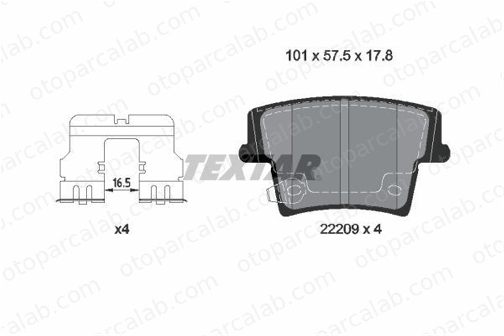 TEXTAR 2220901 Fren Disk Balata Ön CHRYSLER 300C 300C Touring 2220901 5142560AA