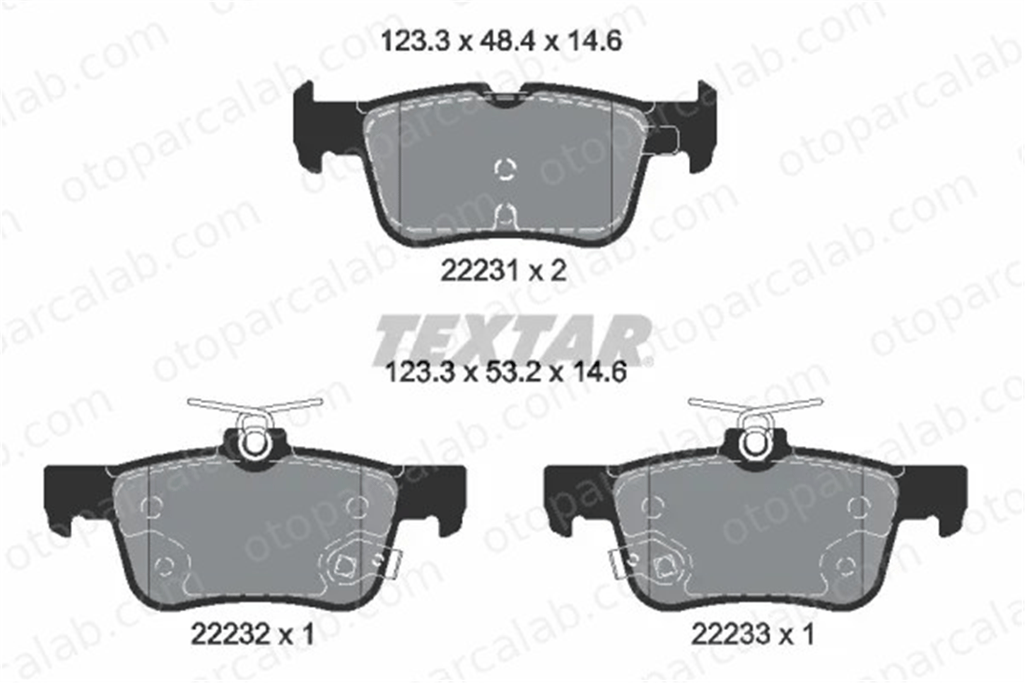 TEXTAR 2223103 Fren Disk Balata Arka FORD KUGA II MONDEO V Turnier MEK1GJ2M008AA 2209329