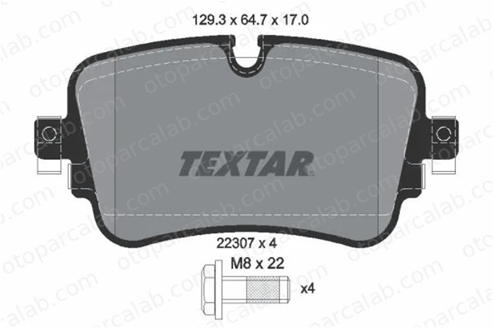 TEXTAR 2230701 Fren Disk Balata Arka AUDI A7 Sportback Q7 4M0698451F 4KE698451A