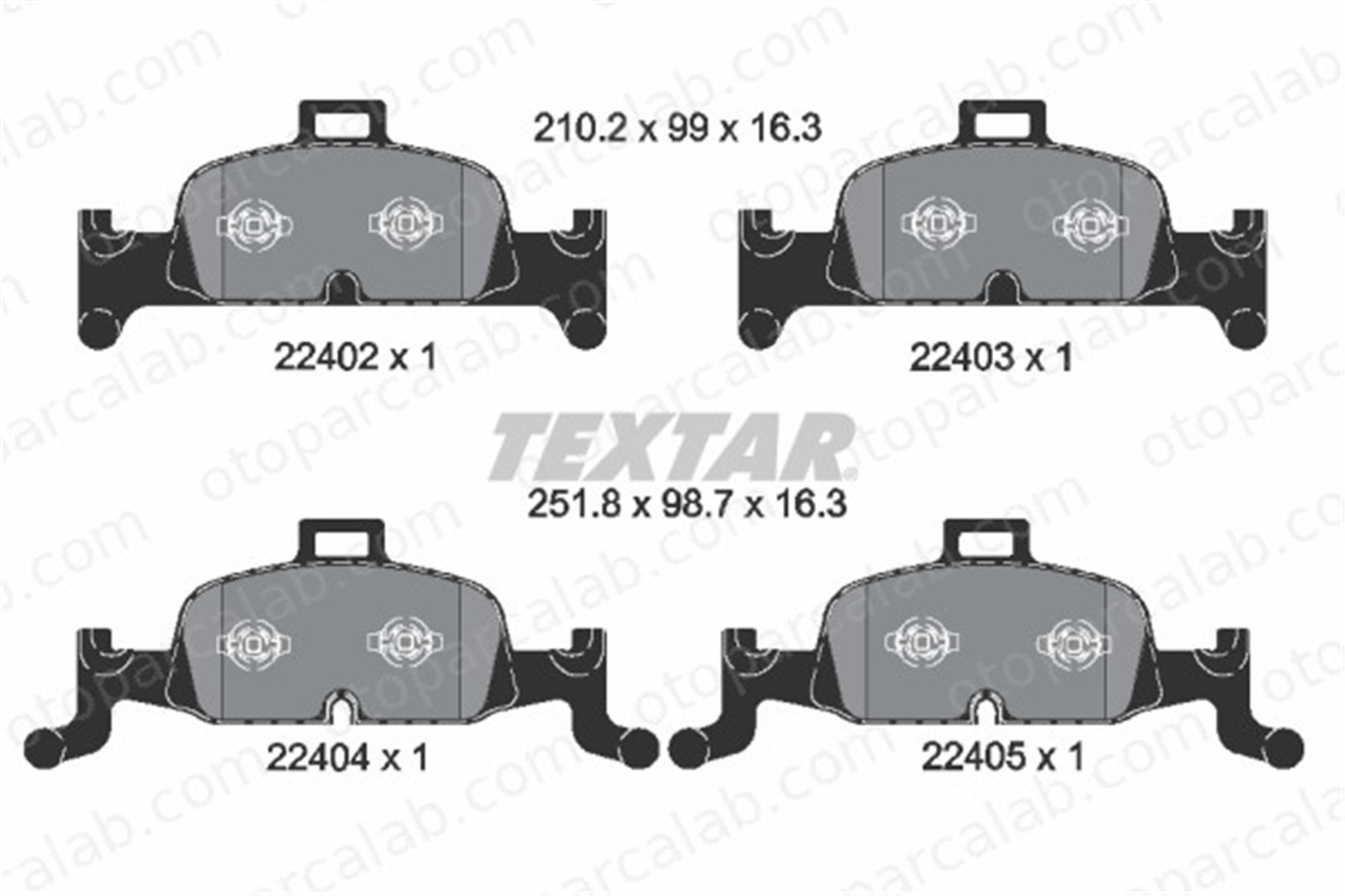 TEXTAR 2240201 Fren Disk Balata Ön AUDI A4 B9 Avant A4 B9 8W0698151L 4K0698151AB