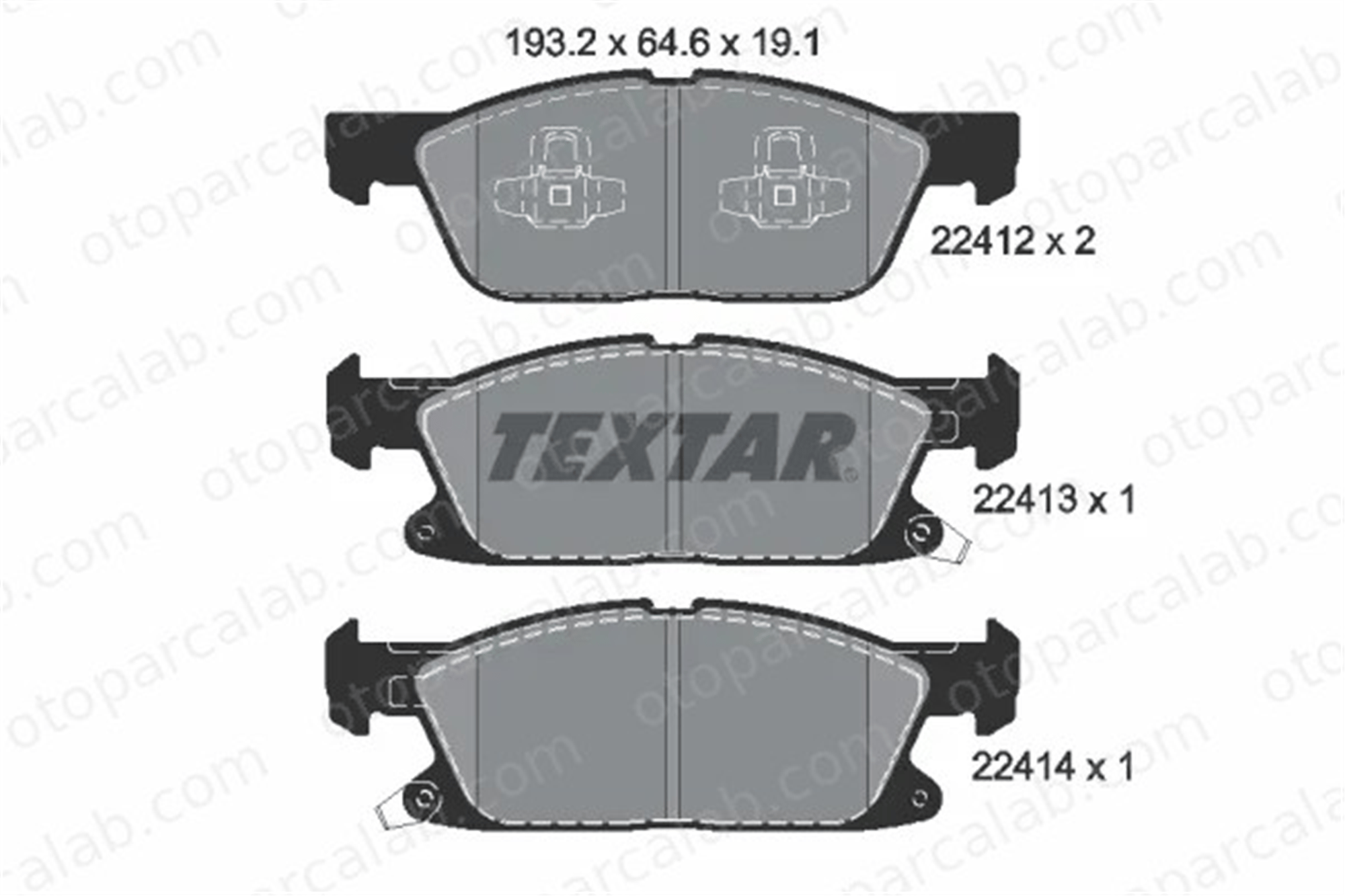 TEXTAR 2241201 Fren Disk Balata Ön FORD GALAXY III S-MAX KTJ1GC2K021AA 1884555