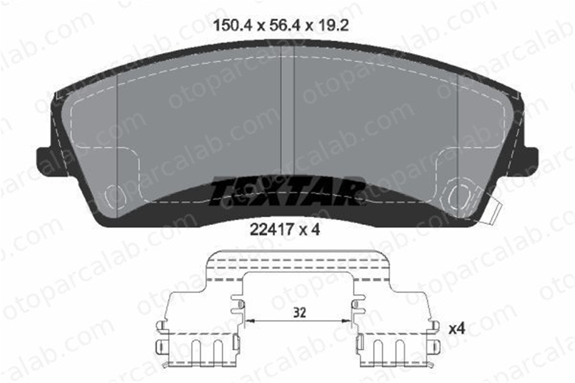 TEXTAR 2241701 Fren Disk Balata Ön DODGE CHARGER CHALLENGER Coupe 2241701 5174001AC