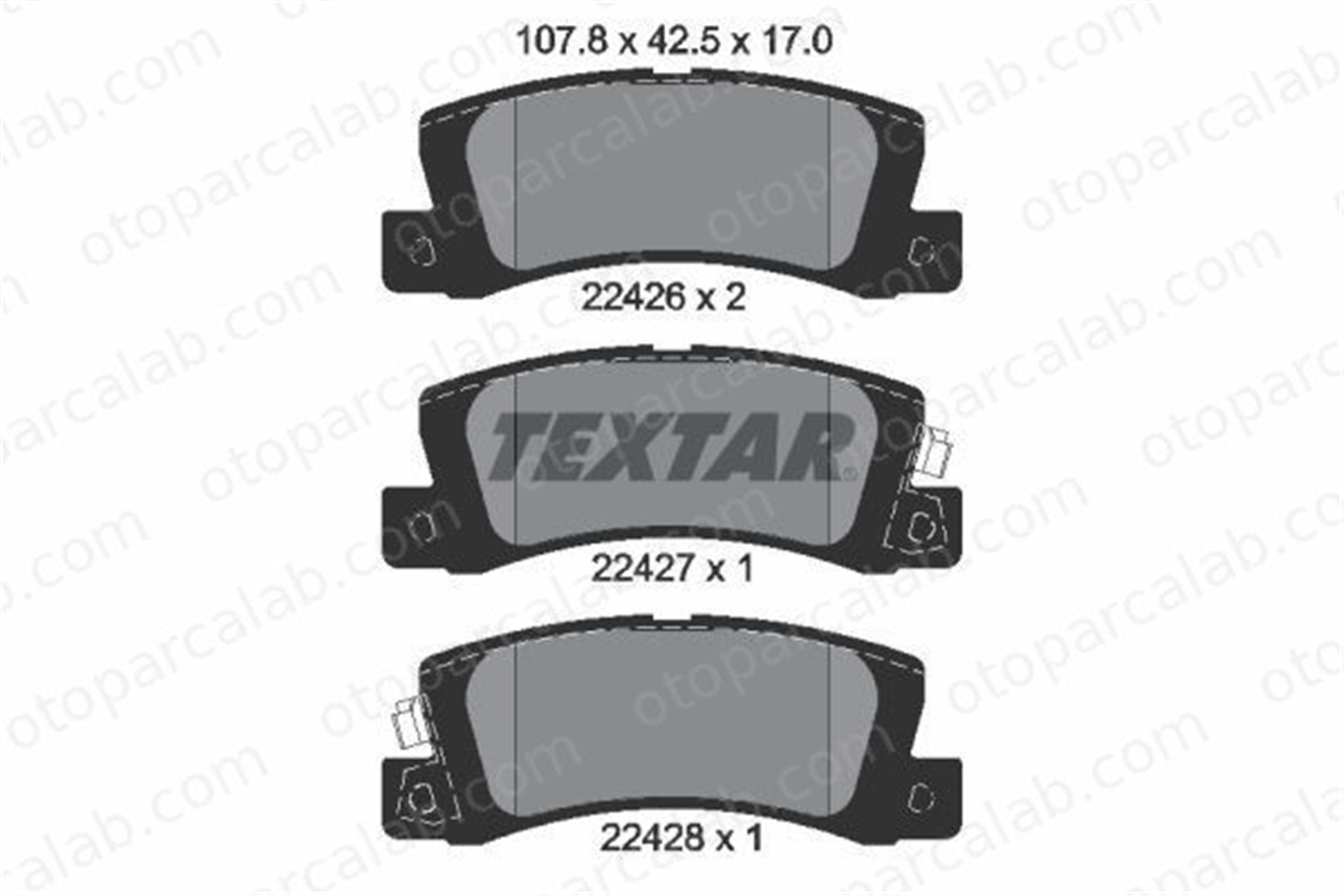TEXTAR 2242601 Fren Disk Balata Ön TOYOTA COROLLA Compact COROLLA Liftback 2242601 446632020
