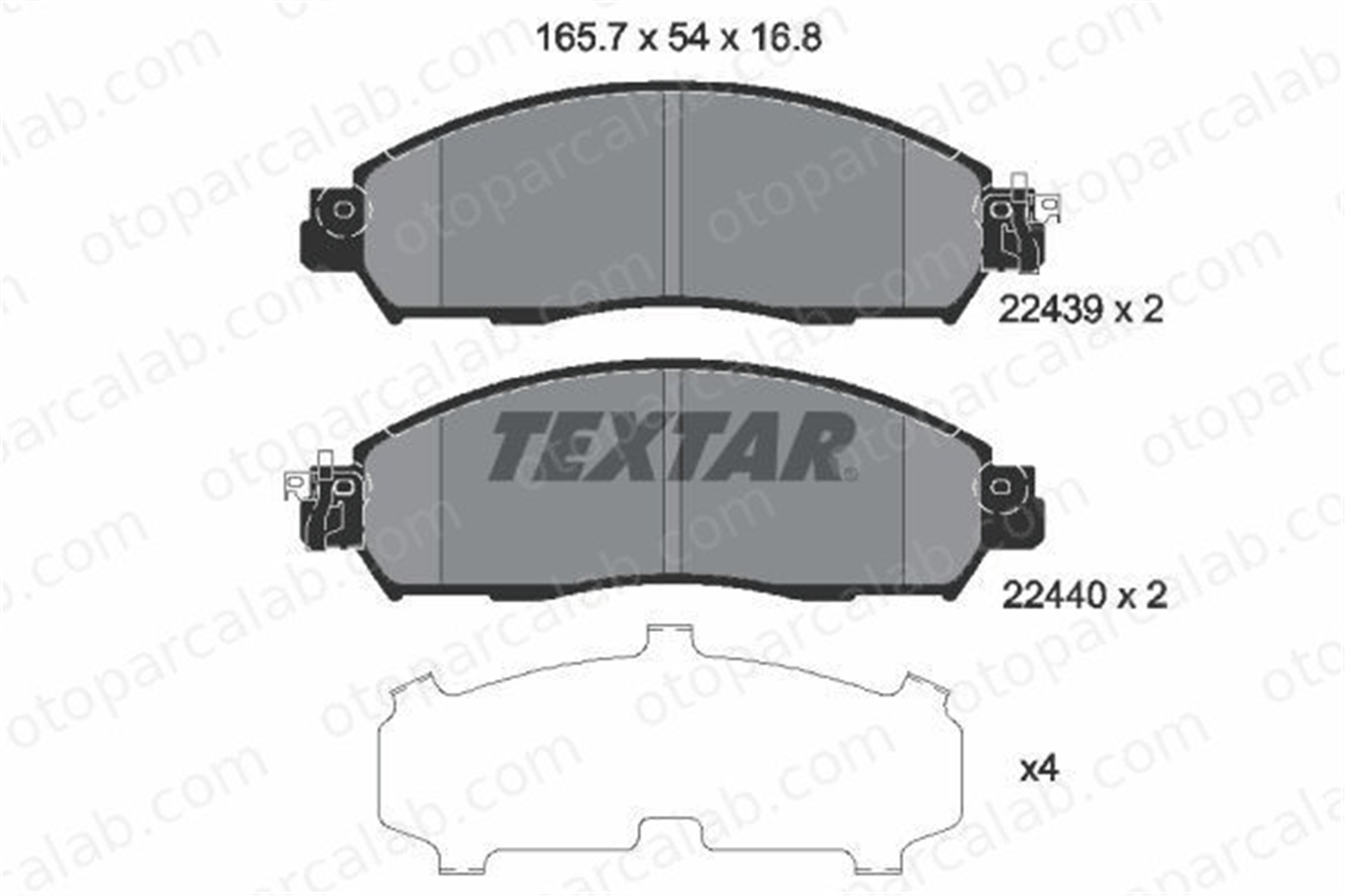 TEXTAR 2243901 Fren Disk Balata Ön NISSAN NP300 NAVARA Pick-up RENAULT ALASKAN D10604JA0A D10304JA0A