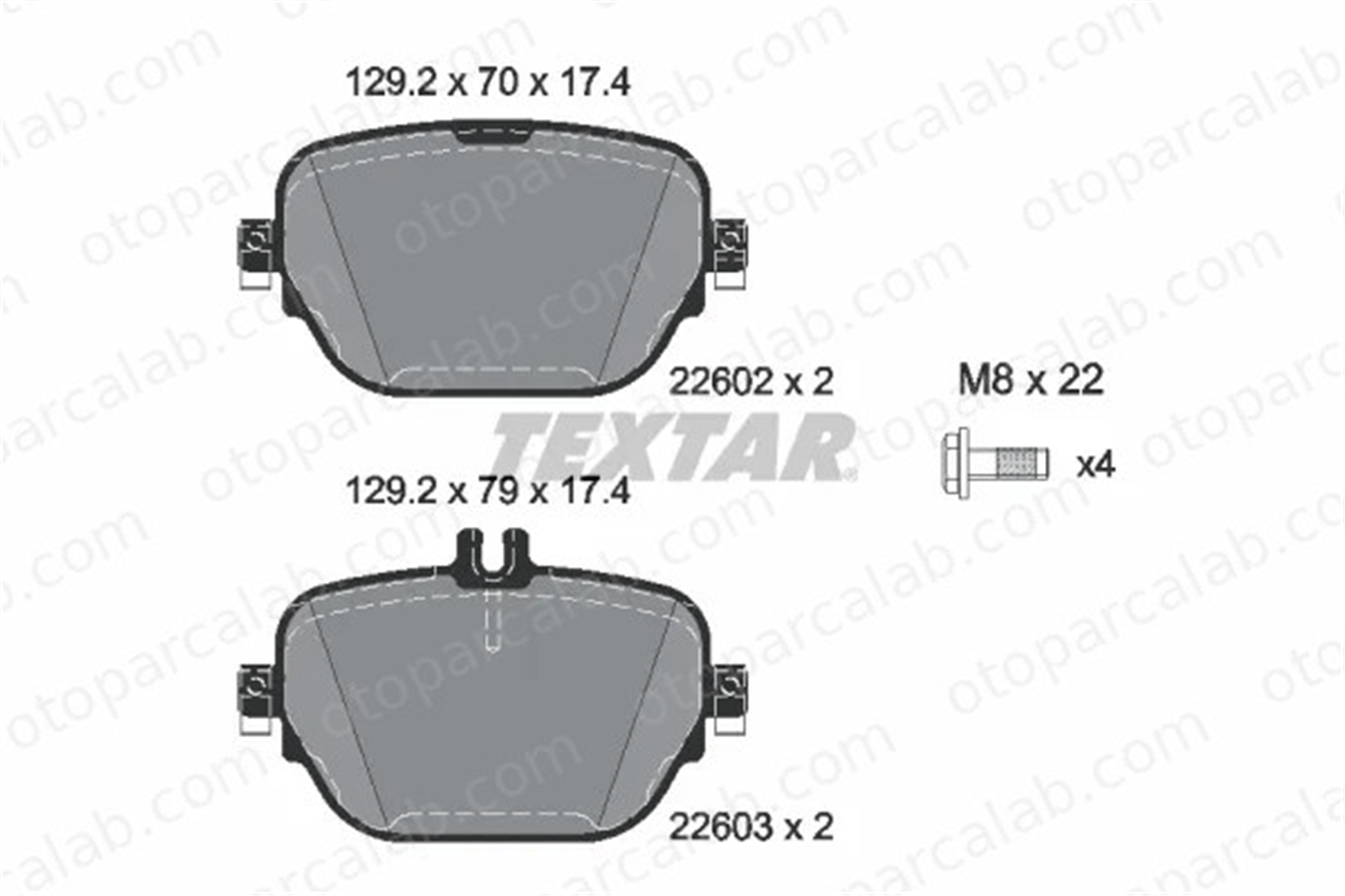 TEXTAR 2260201 Fren Disk Balata Arka MERCEDES-BENZ E-SERISI T-Model E-SERISI A0004206400 4203004