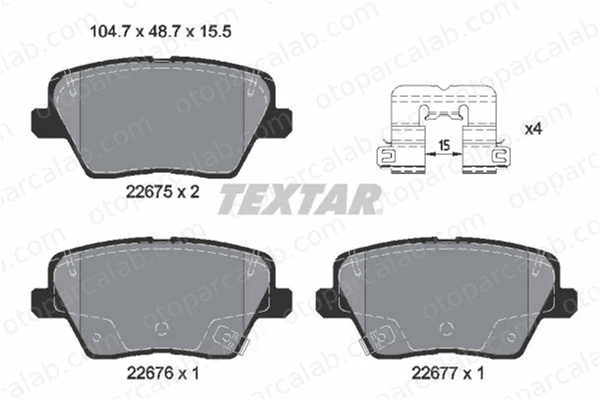 TEXTAR 2267501 Fren Disk Balata Arka HYUNDAI i30 i30 Station wagon 58302G4A30
