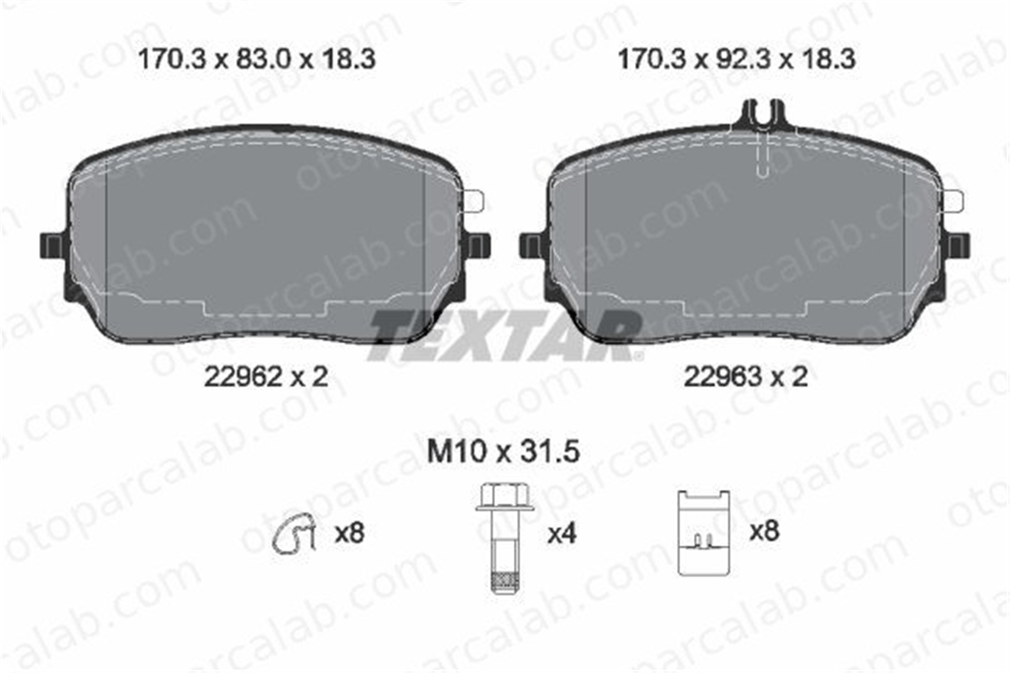 TEXTAR 2296201 Fren Disk Balata Ön MERCEDES-BENZ GLE GLS A0004206703 4201003