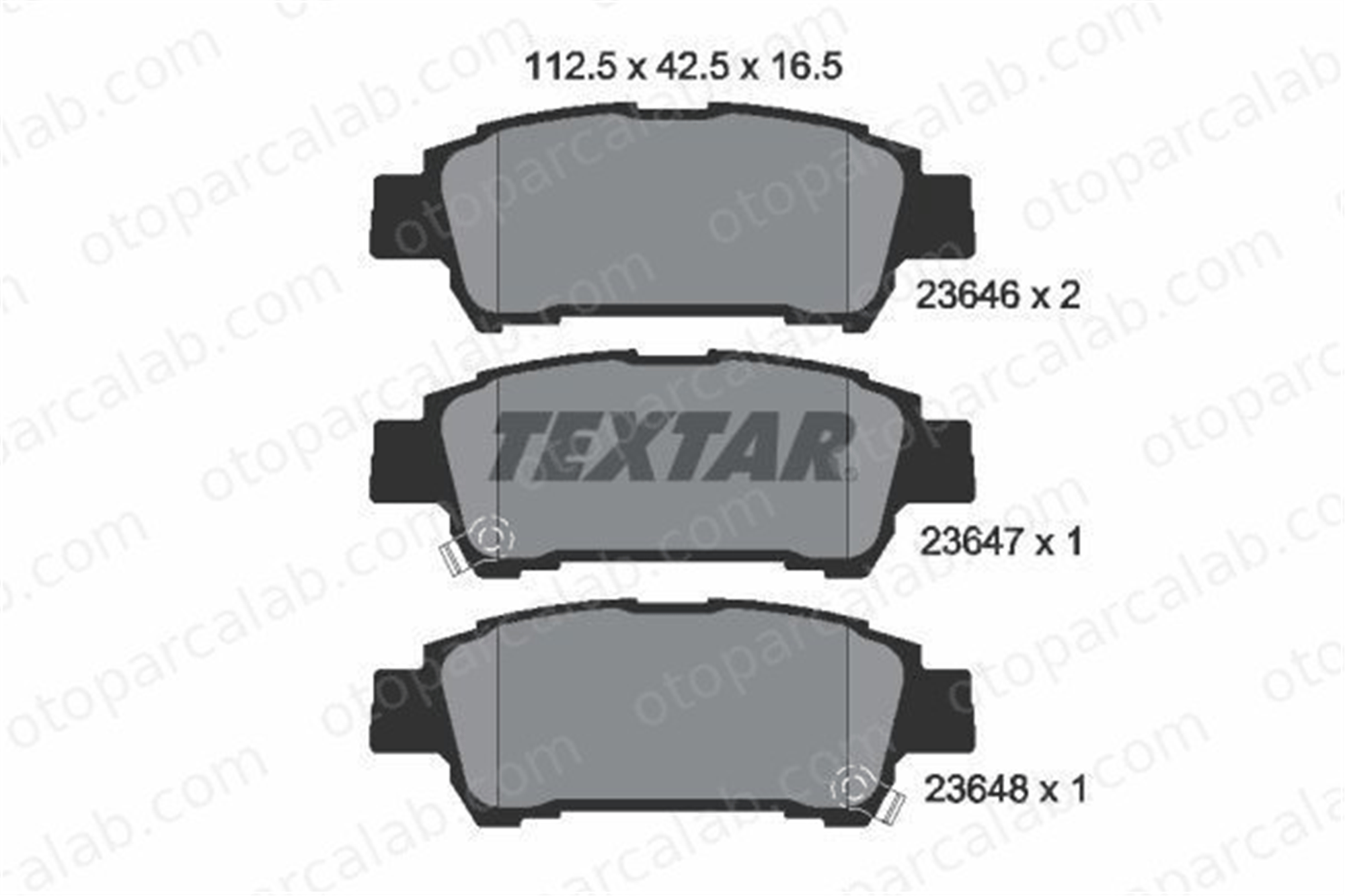 TEXTAR 2364601 Fren Disk Balata Arka TOYOTA AVENSIS VERSO PREVIA II 446028040 0446028040