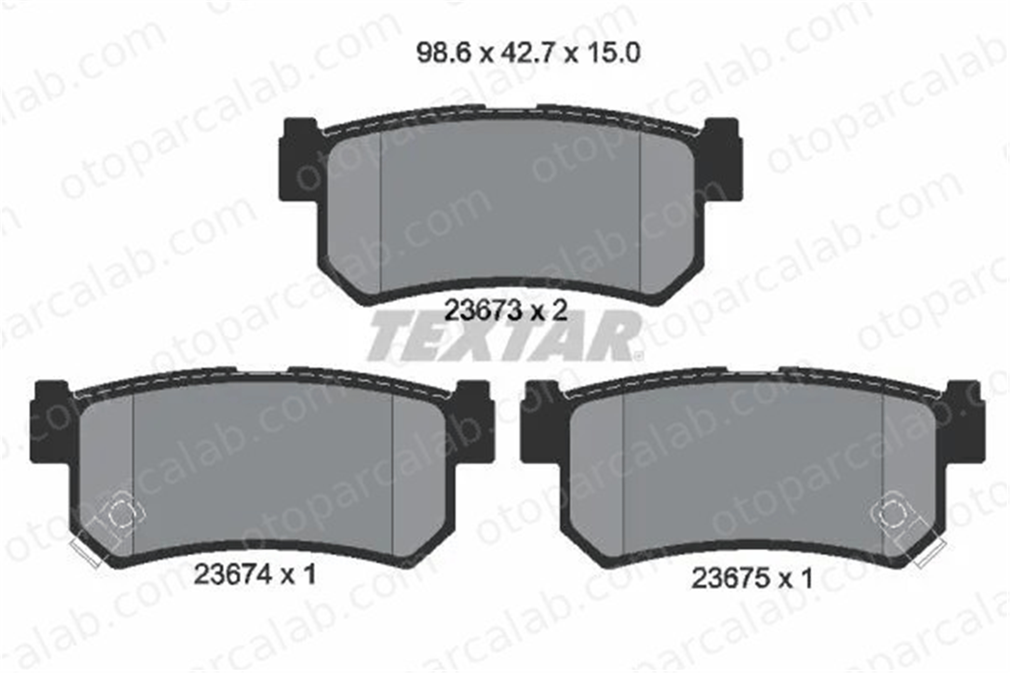 TEXTAR 2367301 Fren Disk Balata Arka SSANGYONG REXTON / REXTON II KYRON 4841308050 4841308051