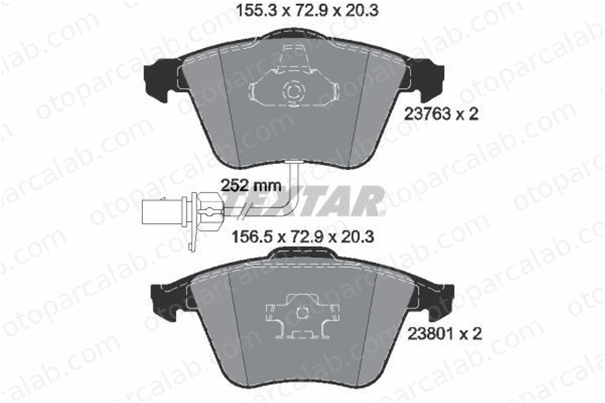 TEXTAR 2376302 Fren Disk Balata Ön AUDI A6 C6 Avant A6 C6 4F0698151D 4E0698151F