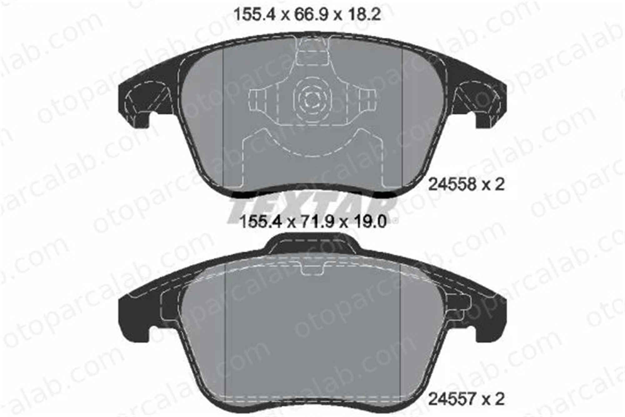 TEXTAR 2455801 Fren Disk Balata Ön PEUGEOT 5008 CITROËN DS5 1647862580 1609987980