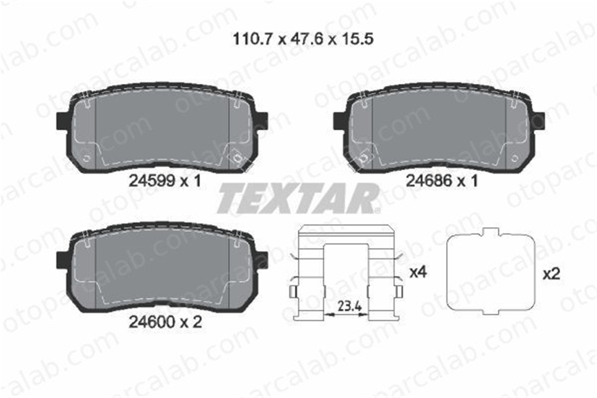 TEXTAR 2459904 Fren Disk Balata Ön KIA SORENTO III HYUNDAI ix55 2459904 583023JA50