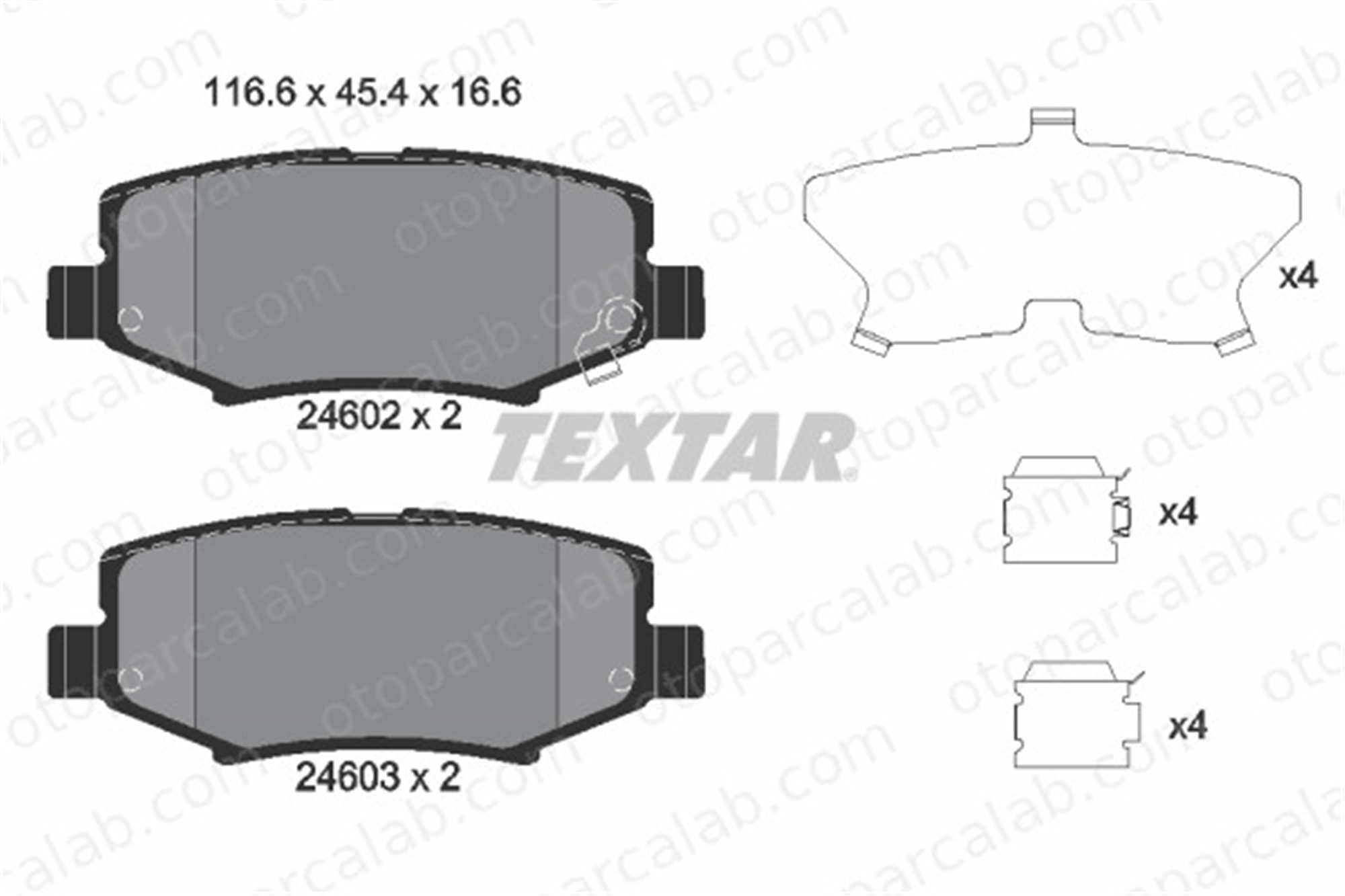 TEXTAR 2460201 Fren Disk Balata Arka DODGE NITRO JEEP WRANGLER III 68003776AA 068003776AA