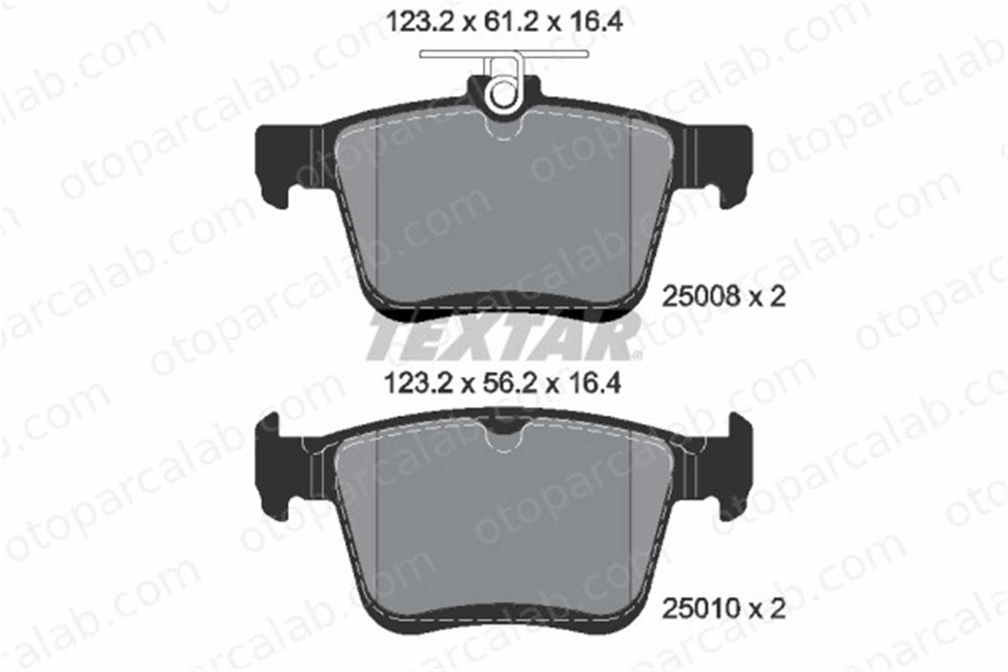 TEXTAR 2500801 Fren Disk Balata Arka VW GOLF VII SEAT LEON ST 8V0698451 5Q0698451AD